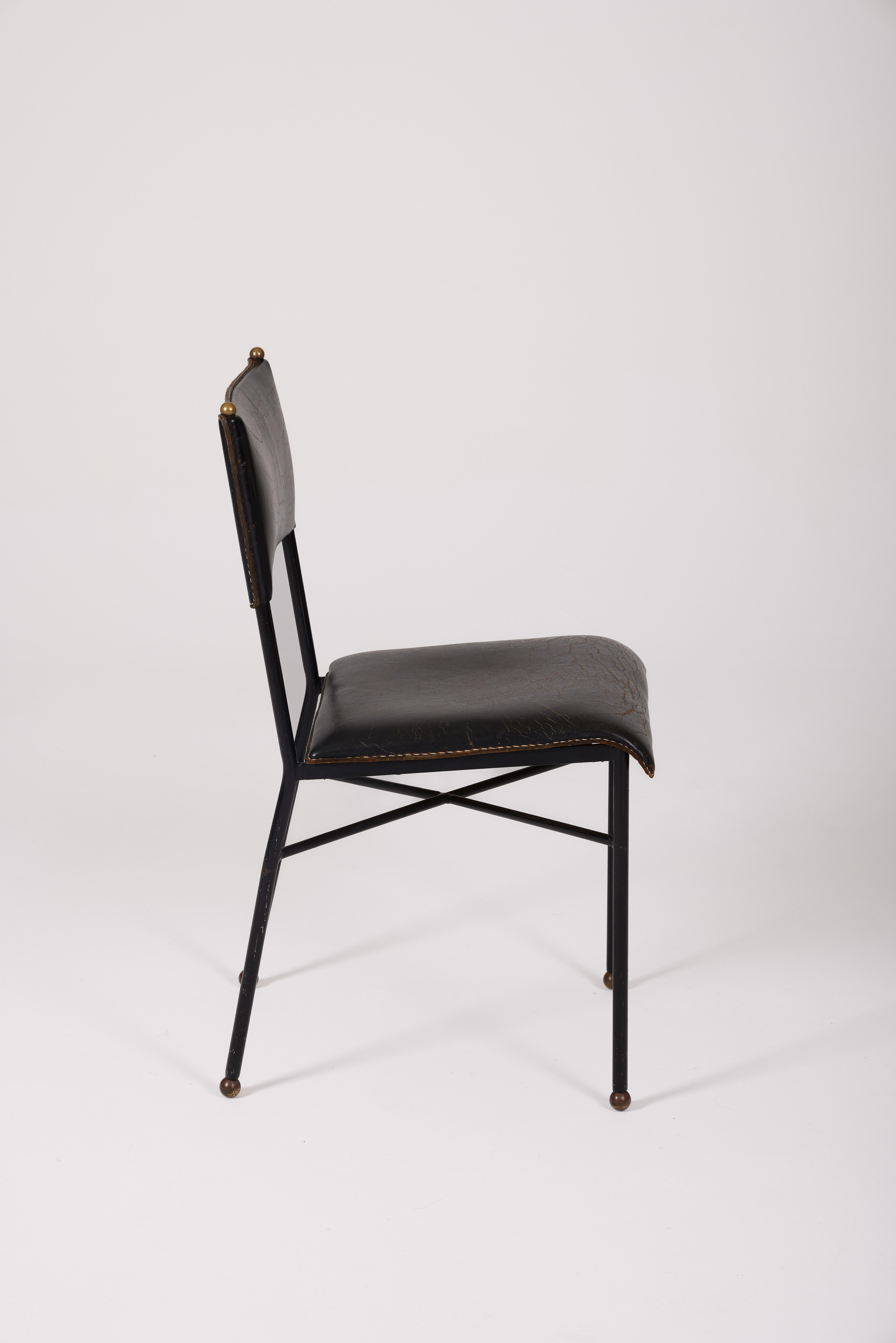 Leather Chair by Jacques Adnet 5