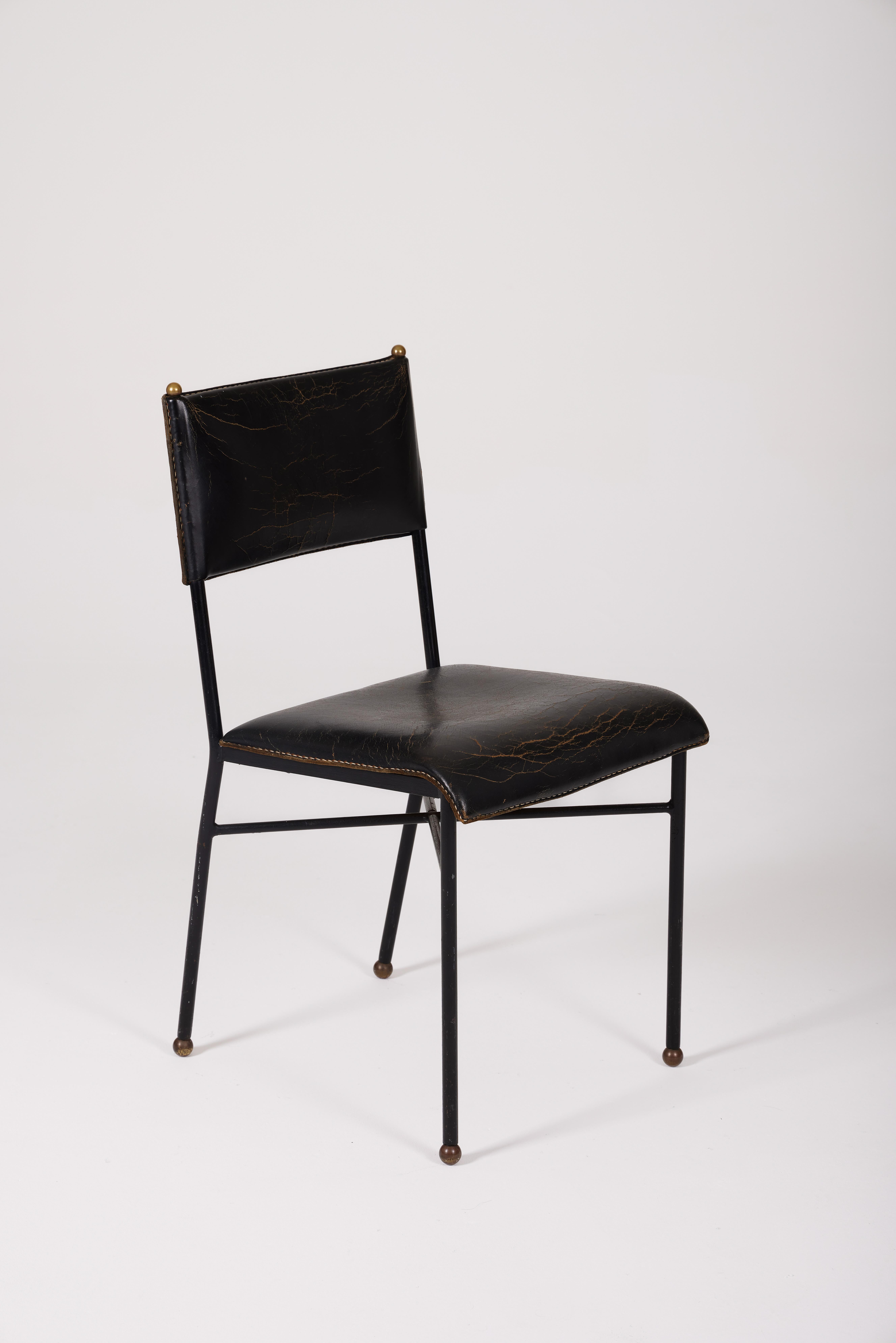 Leather Chair by Jacques Adnet 6