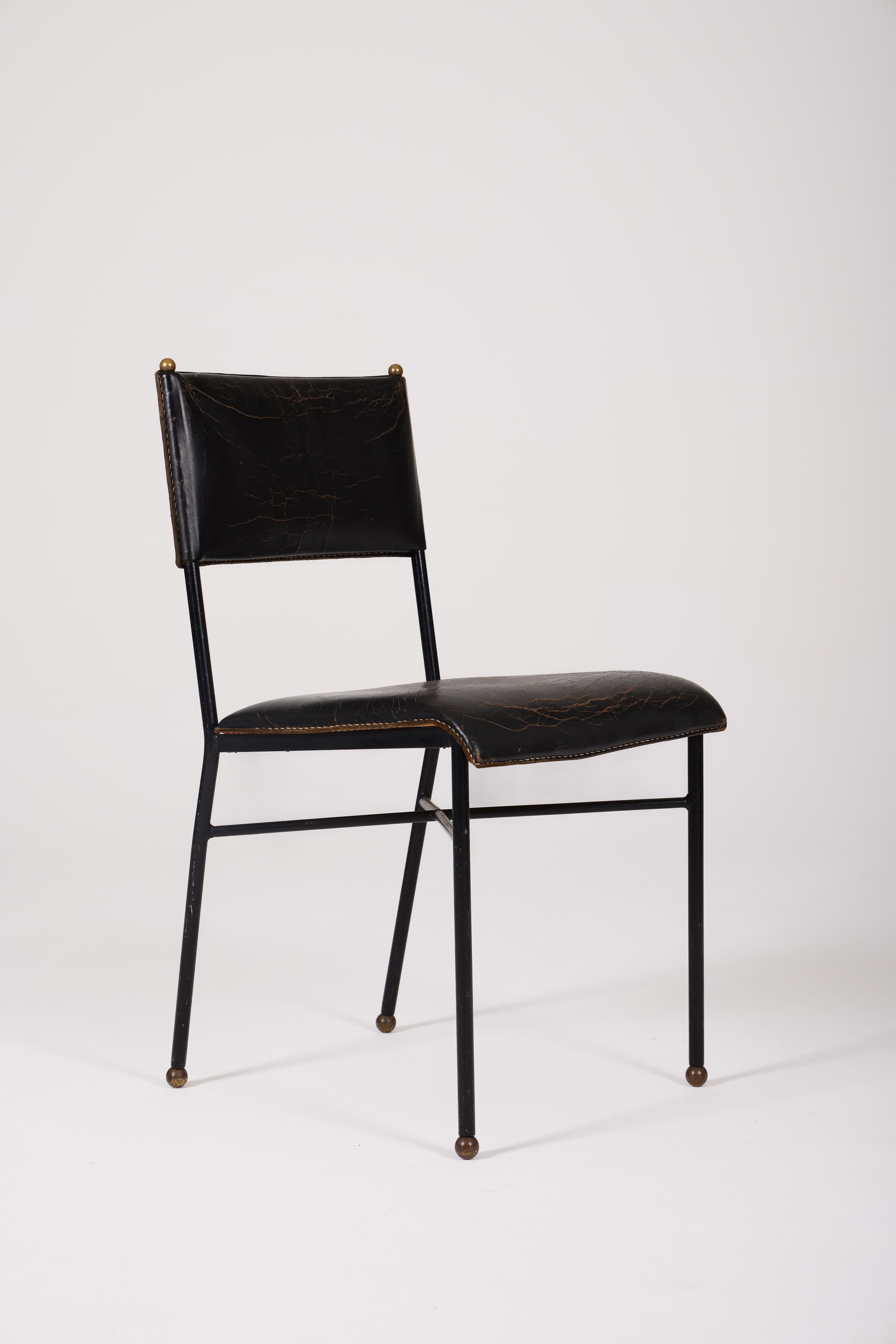 Leather Chair by Jacques Adnet 9