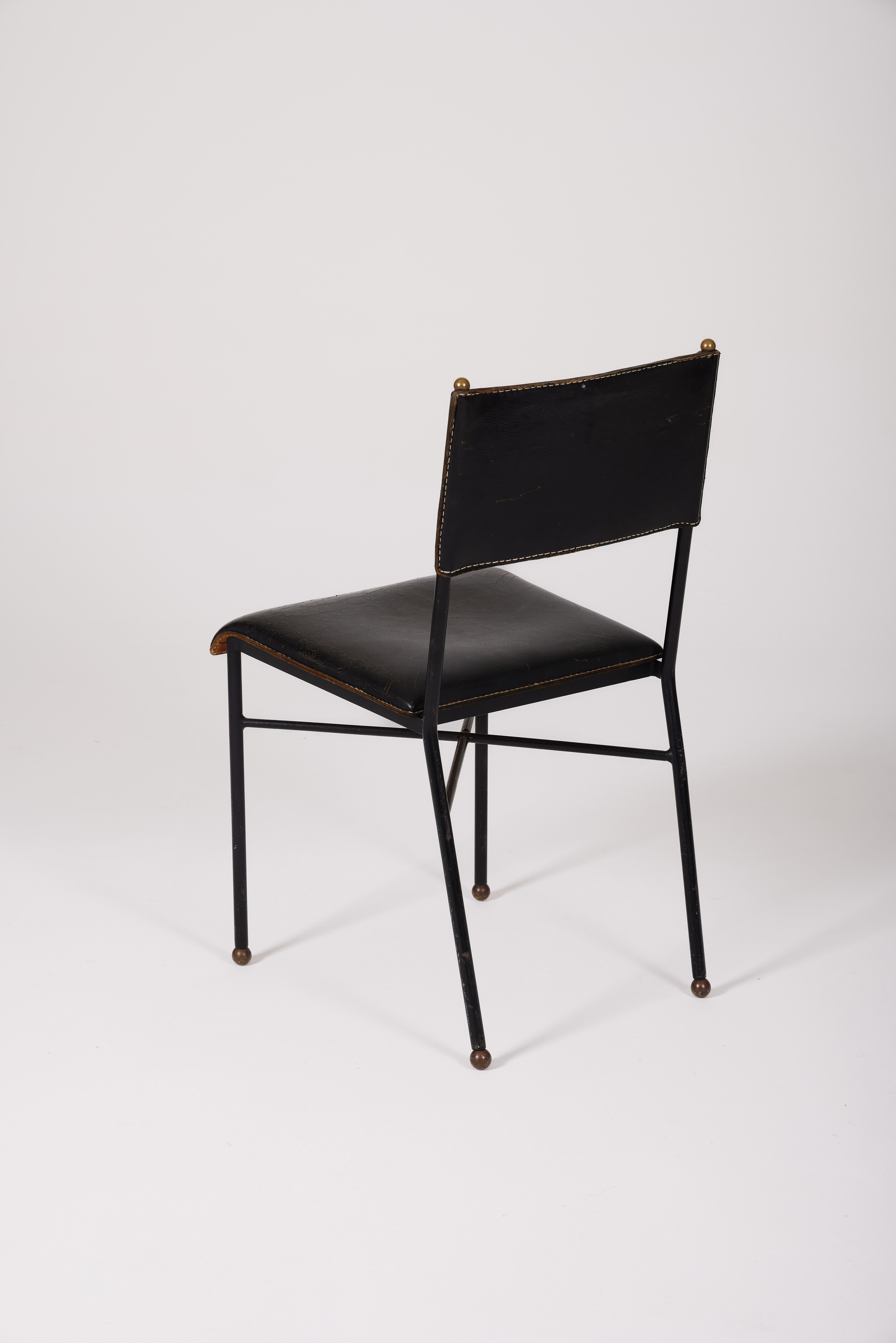 Leather Chair by Jacques Adnet 2