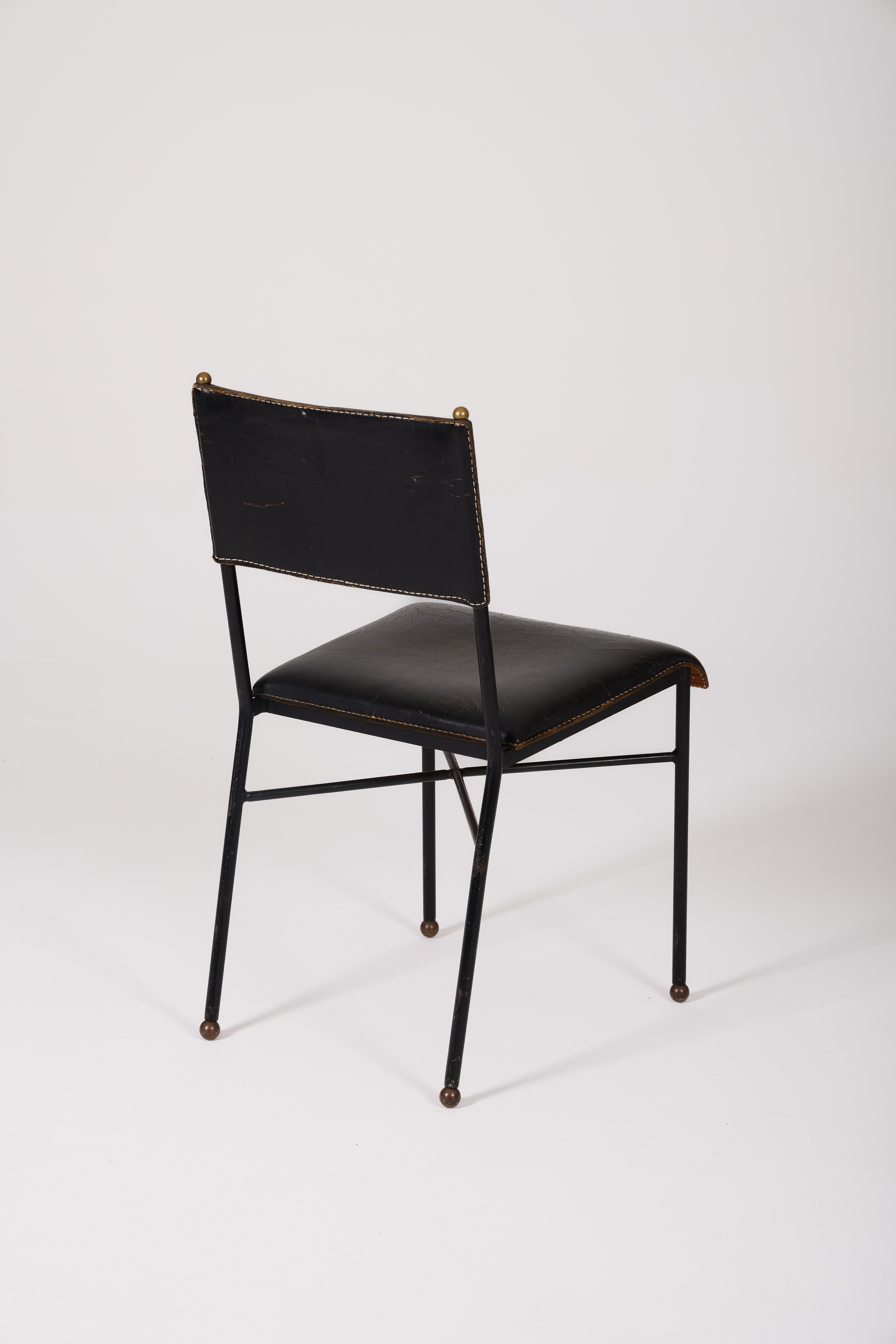 Leather Chair by Jacques Adnet 4