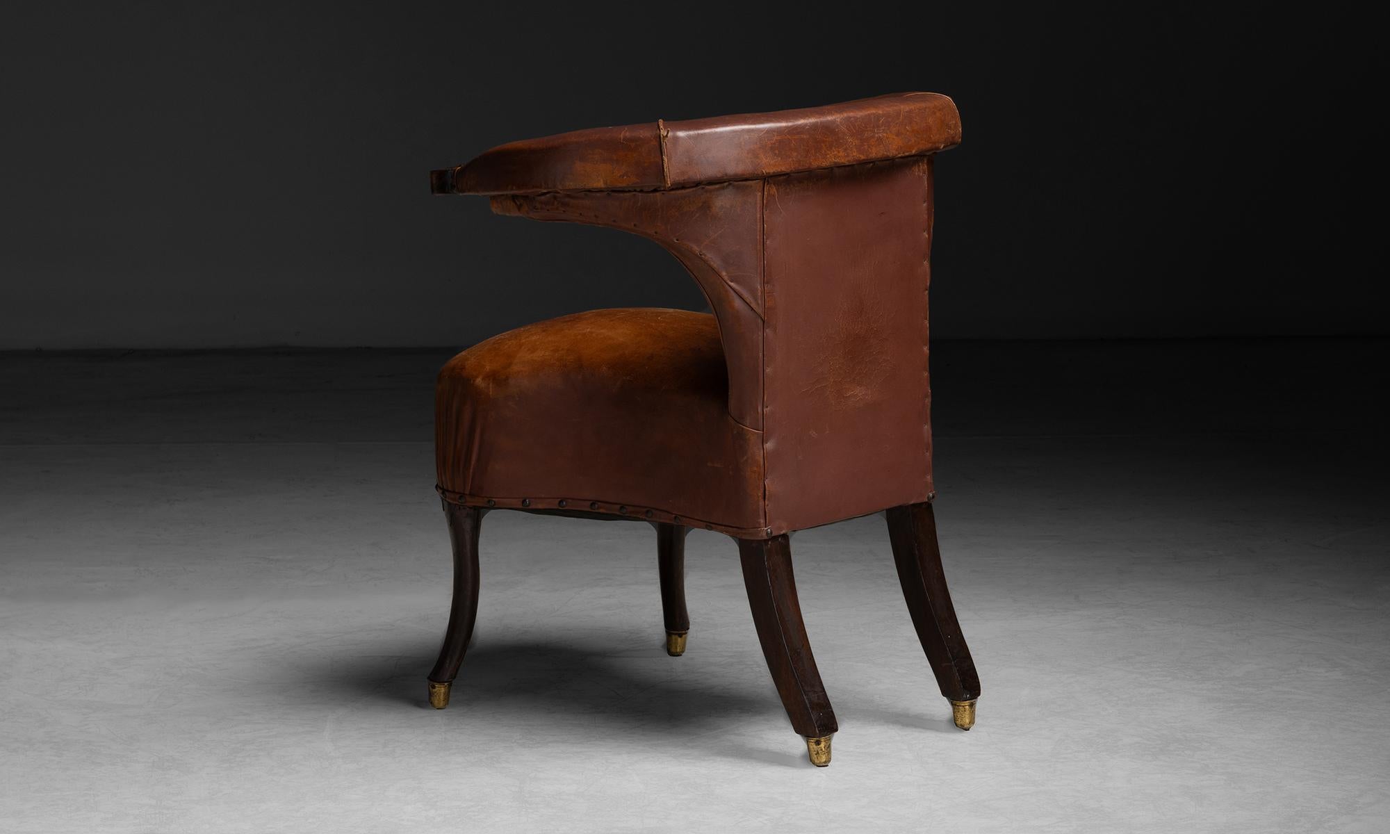 Mid-19th Century Leather Chair, England circa 1830