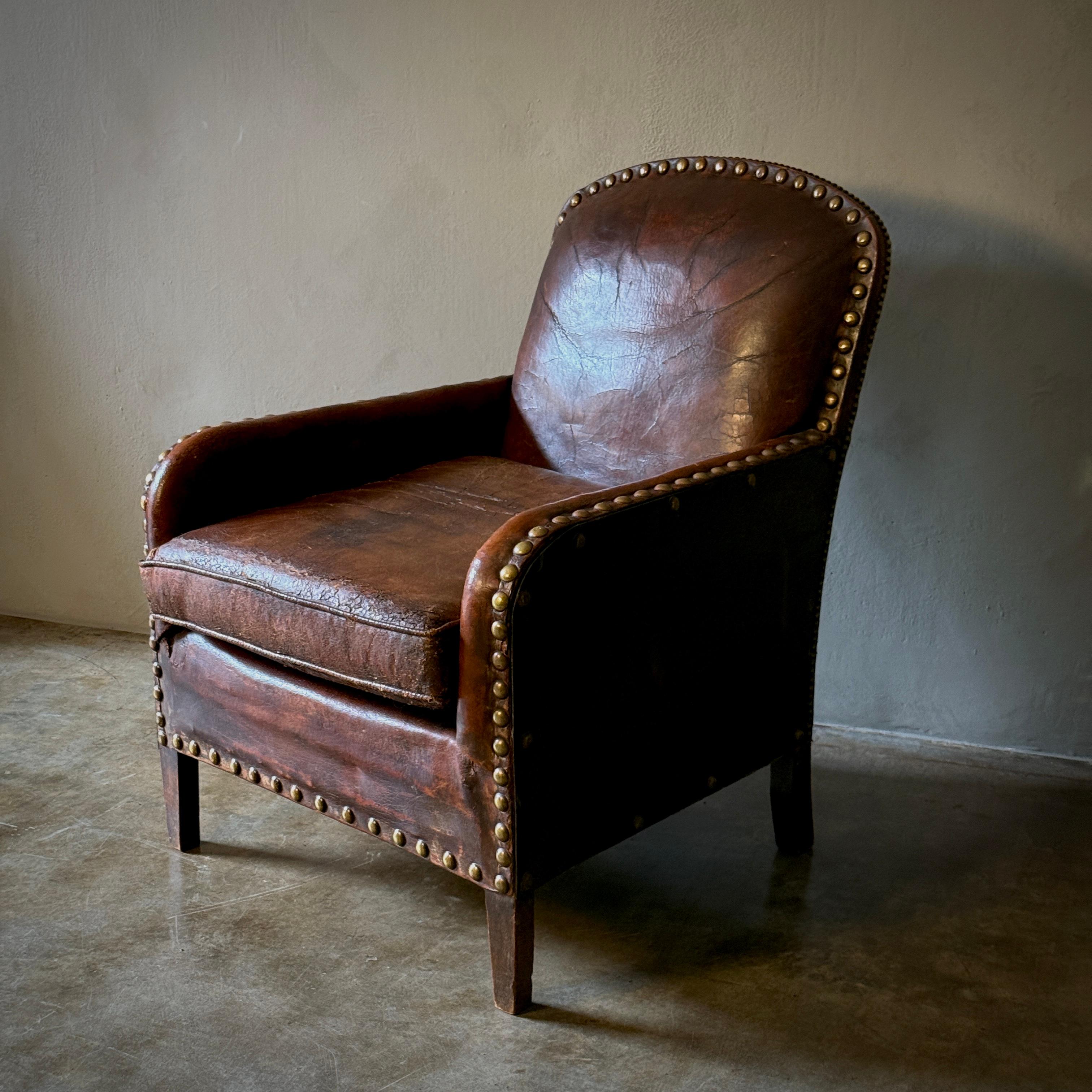 Leder Stuhl (Edwardian) im Angebot