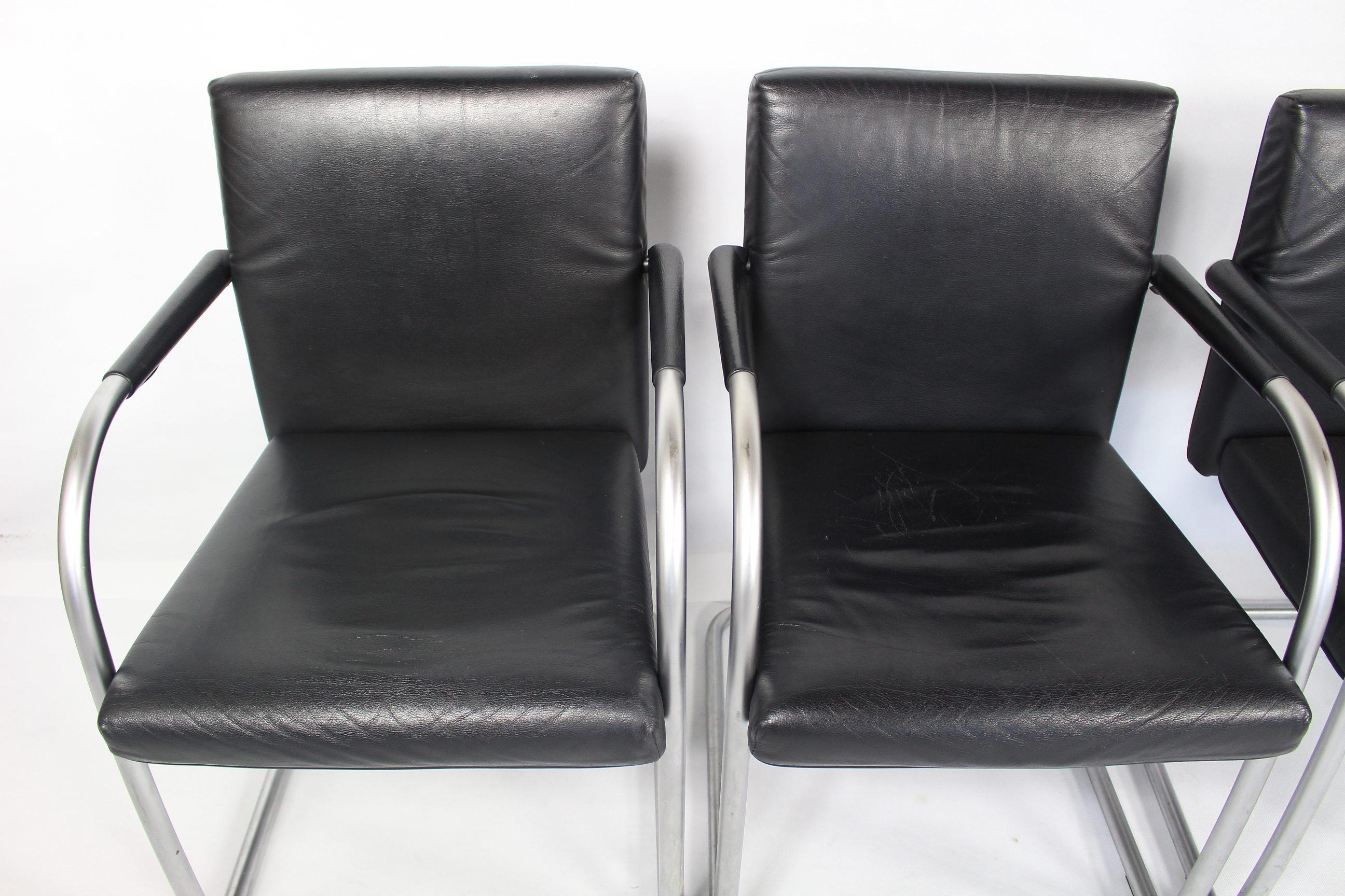 Swiss Leather Chairs by Antonio Citterio for Vitra For Sale