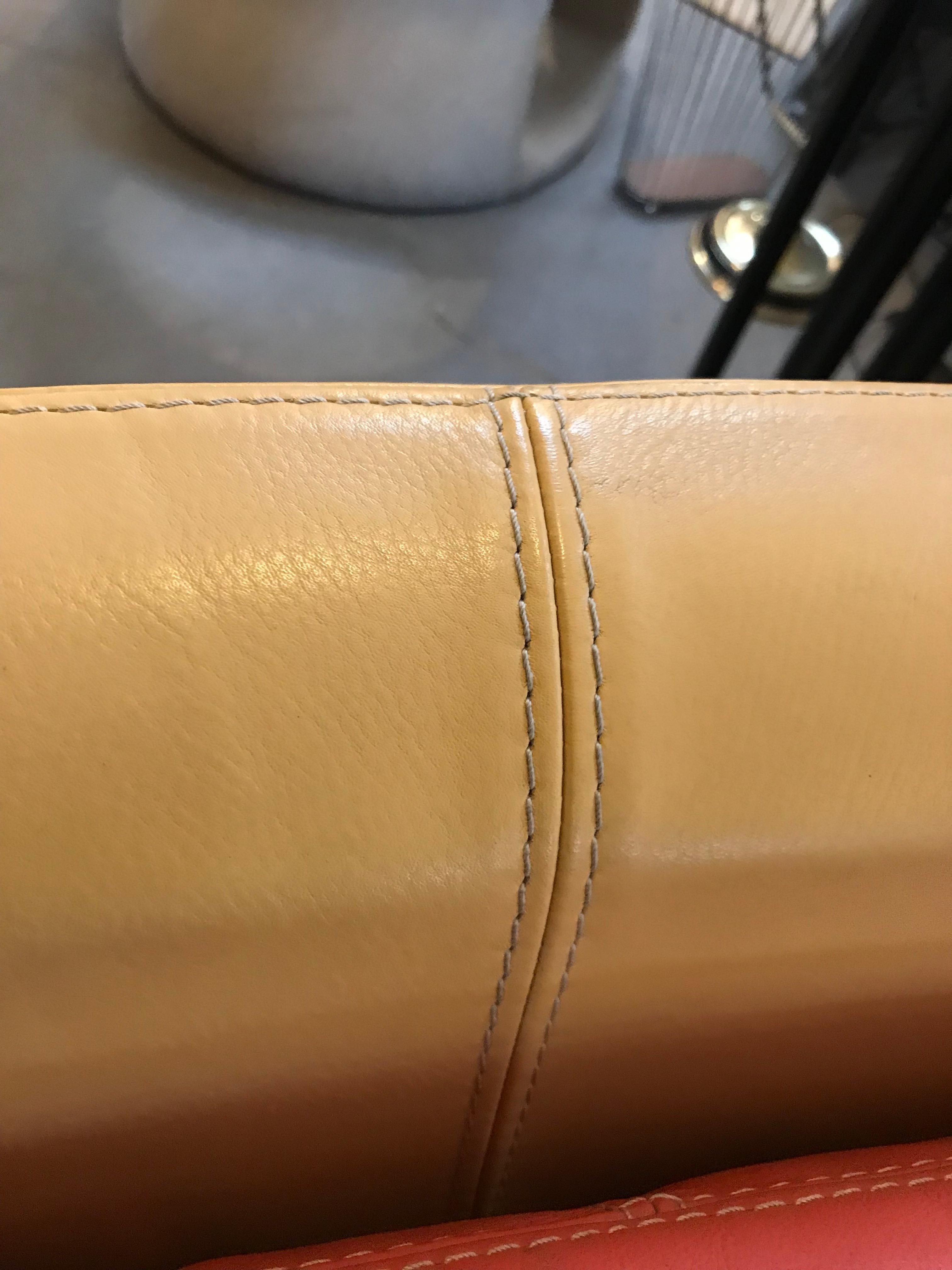 Italian Leather Chaise by Gamma Arredamenti