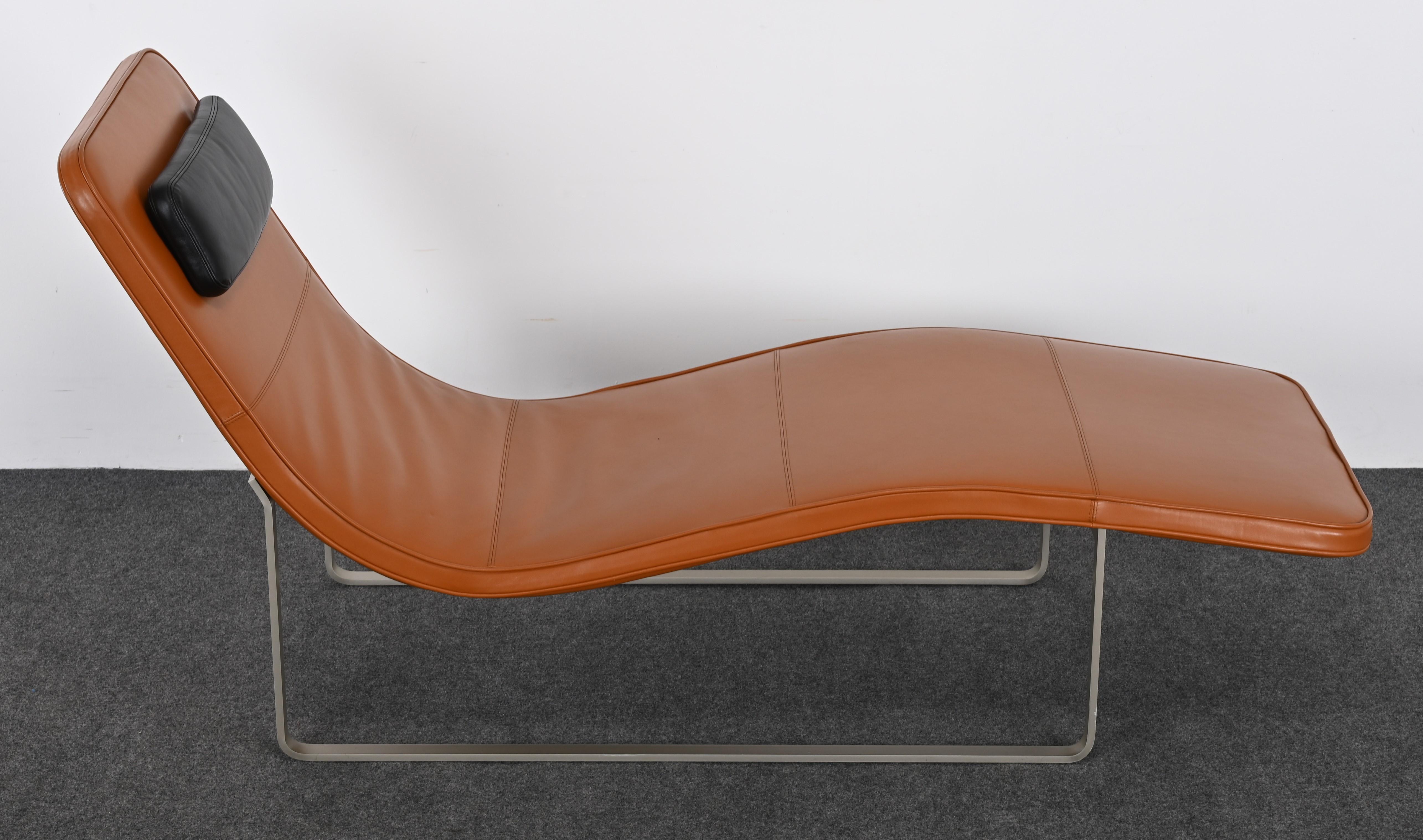 Contemporary Leather Chaise Lounge by Jeffrey Bernett for B&B Italia, 2001