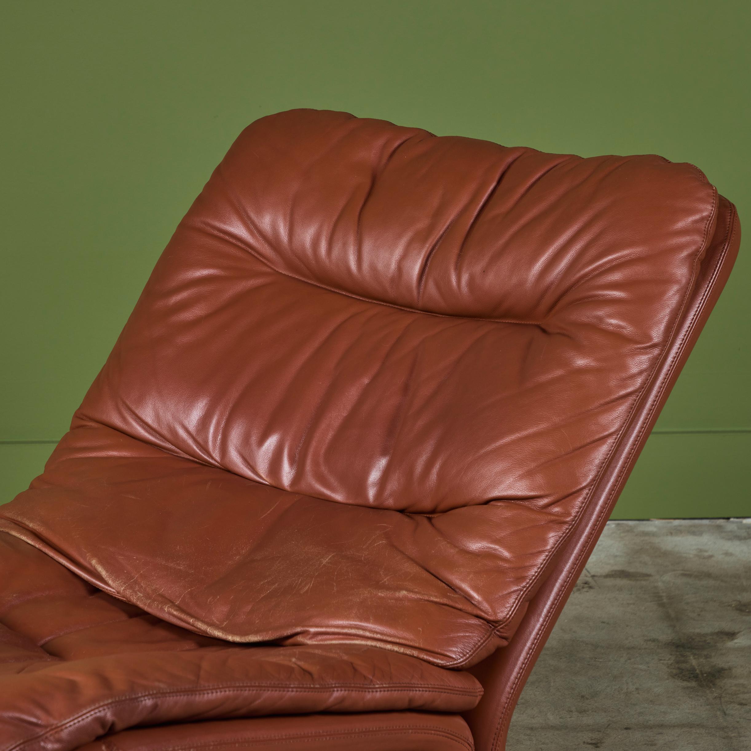 Leather Chaise Lounge by Titina Ammannati and Giampiero Vitelli for Brunati 4