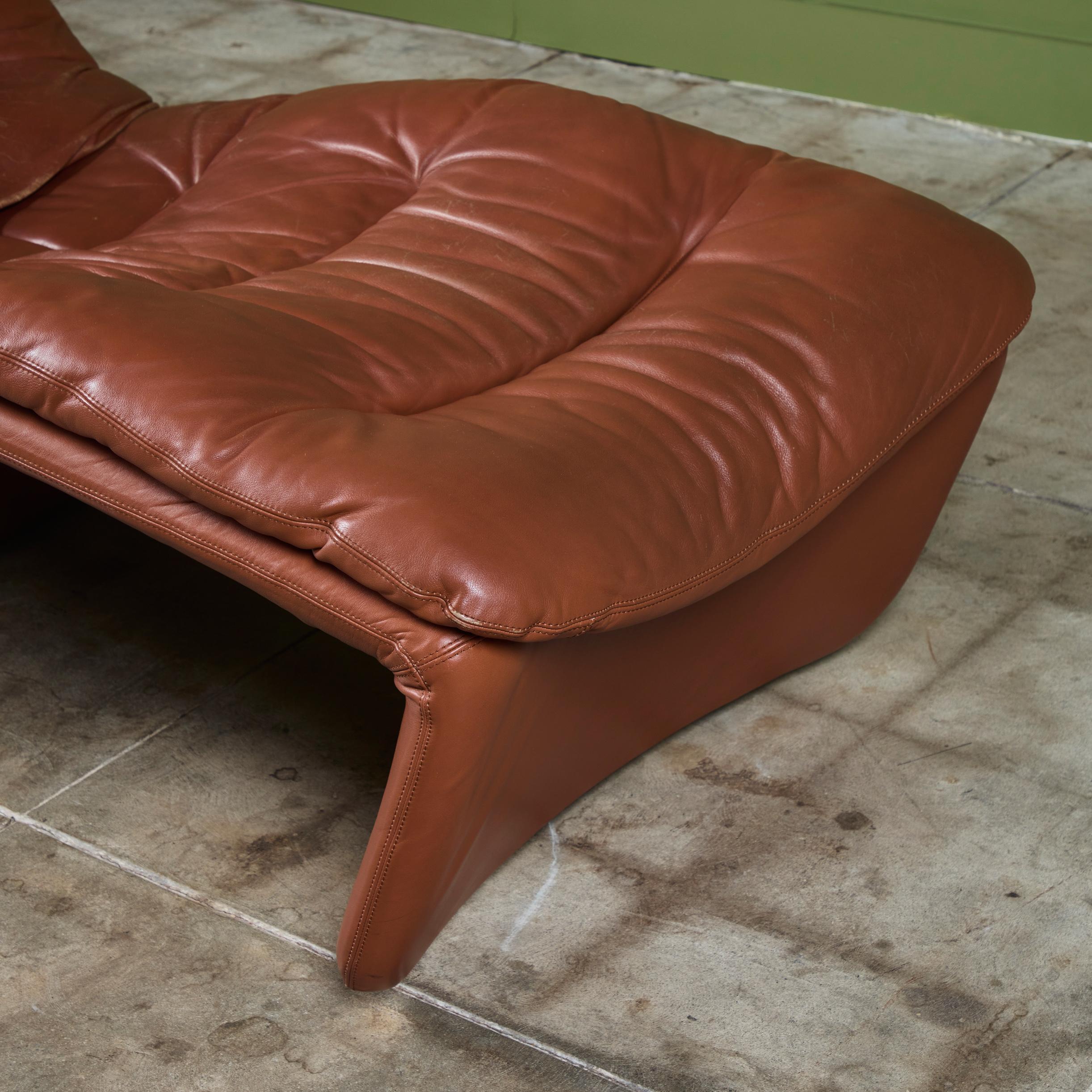 Leather Chaise Lounge by Titina Ammannati and Giampiero Vitelli for Brunati 5