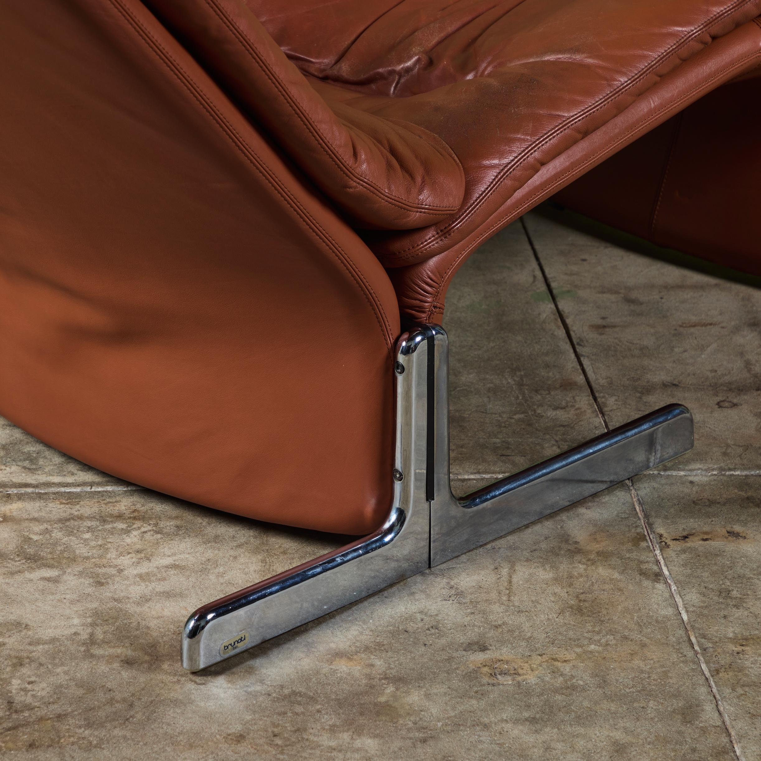 Leather Chaise Lounge by Titina Ammannati and Giampiero Vitelli for Brunati 7
