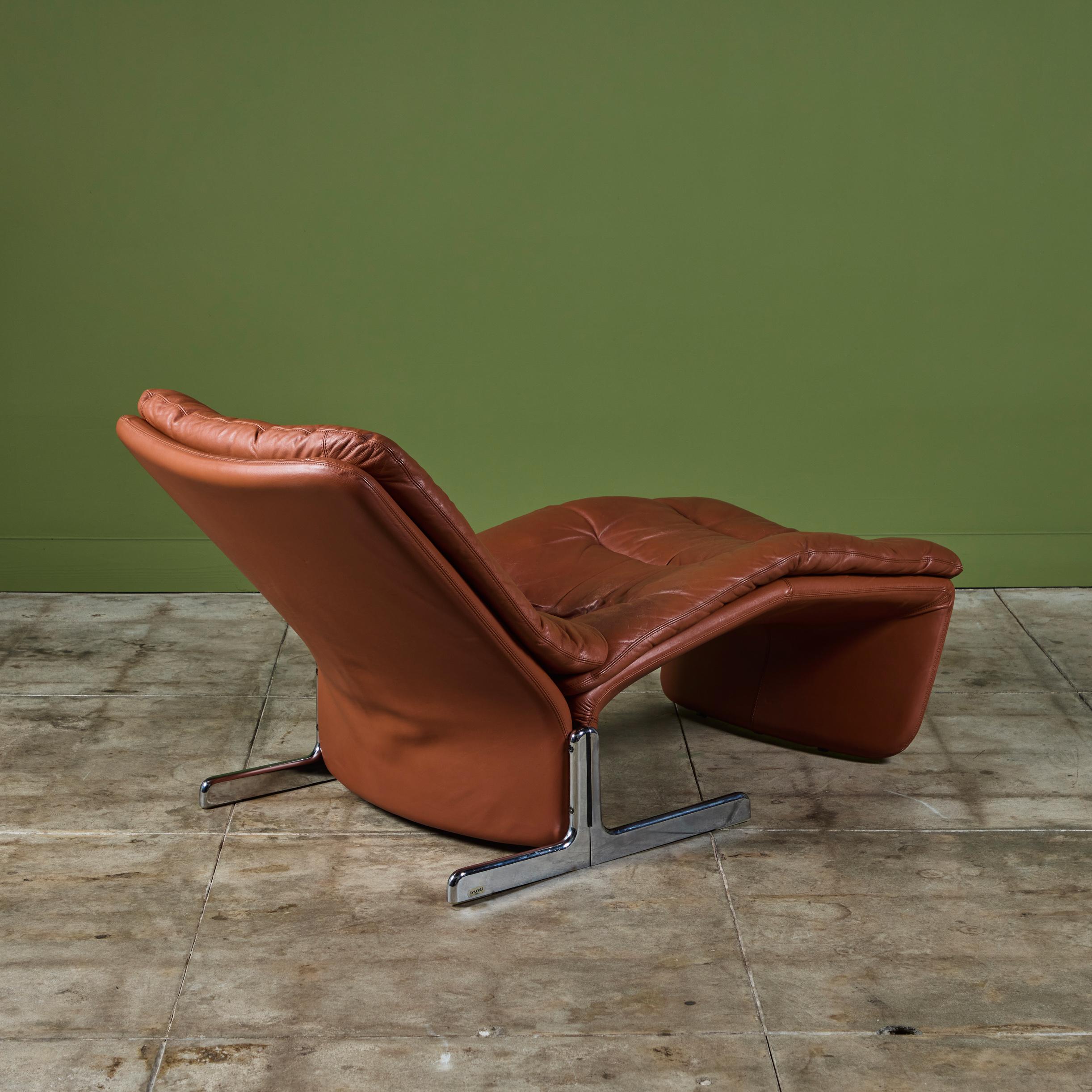 Leather Chaise Lounge by Titina Ammannati and Giampiero Vitelli for Brunati 1