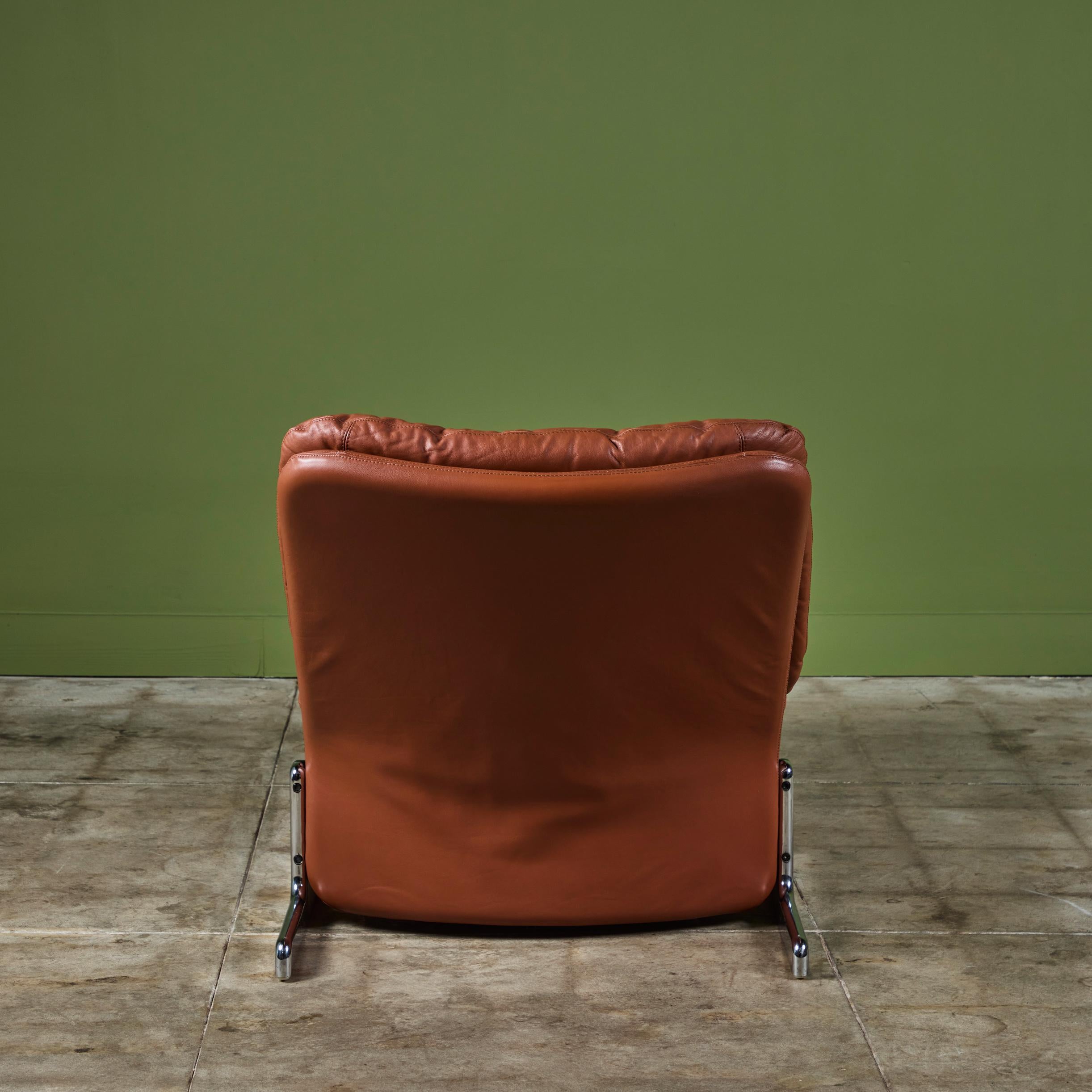 Leather Chaise Lounge by Titina Ammannati and Giampiero Vitelli for Brunati 2