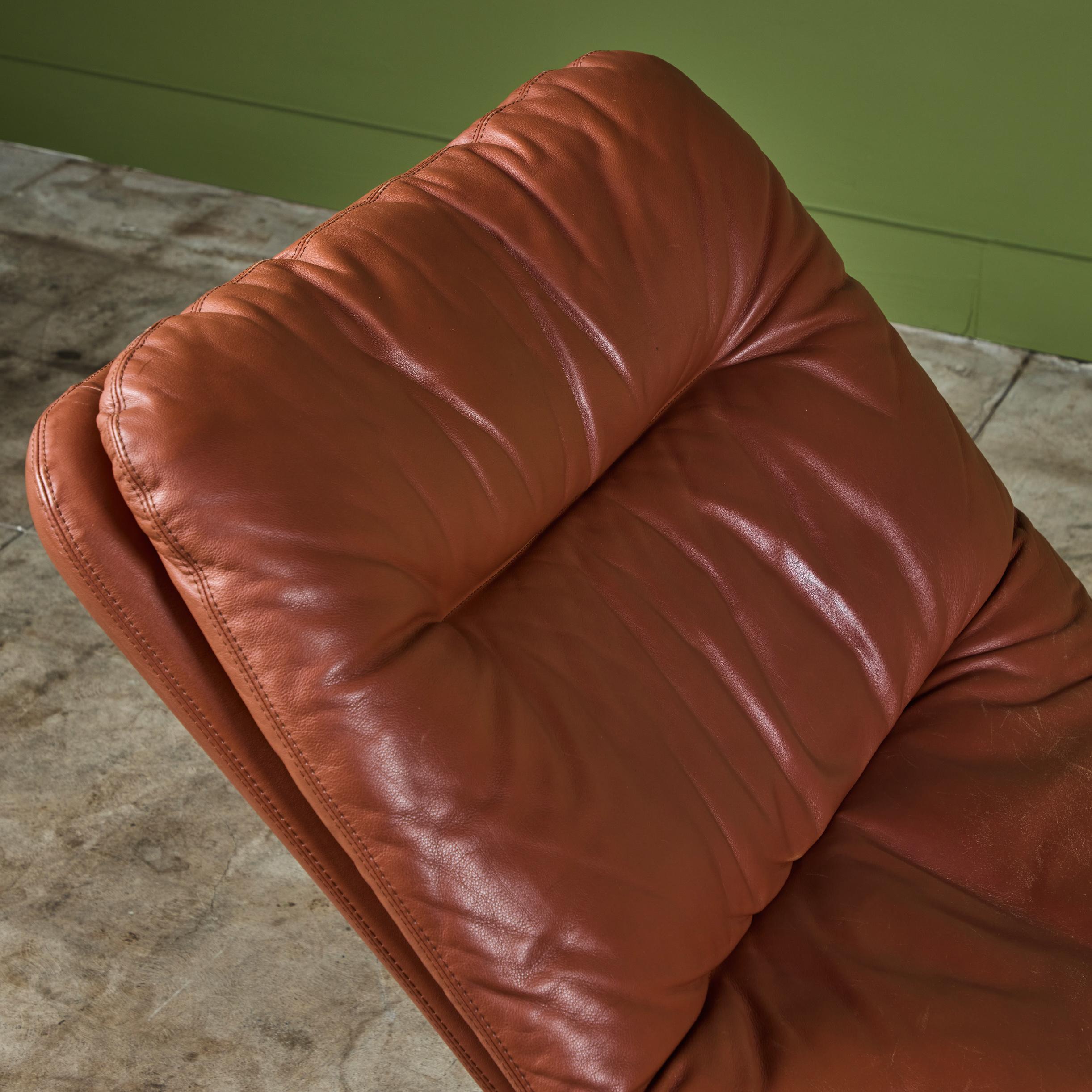 Leather Chaise Lounge by Titina Ammannati and Giampiero Vitelli for Brunati 3