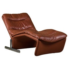 Vintage Leather Chaise Lounge by Titina Ammannati and Giampiero Vitelli for Brunati