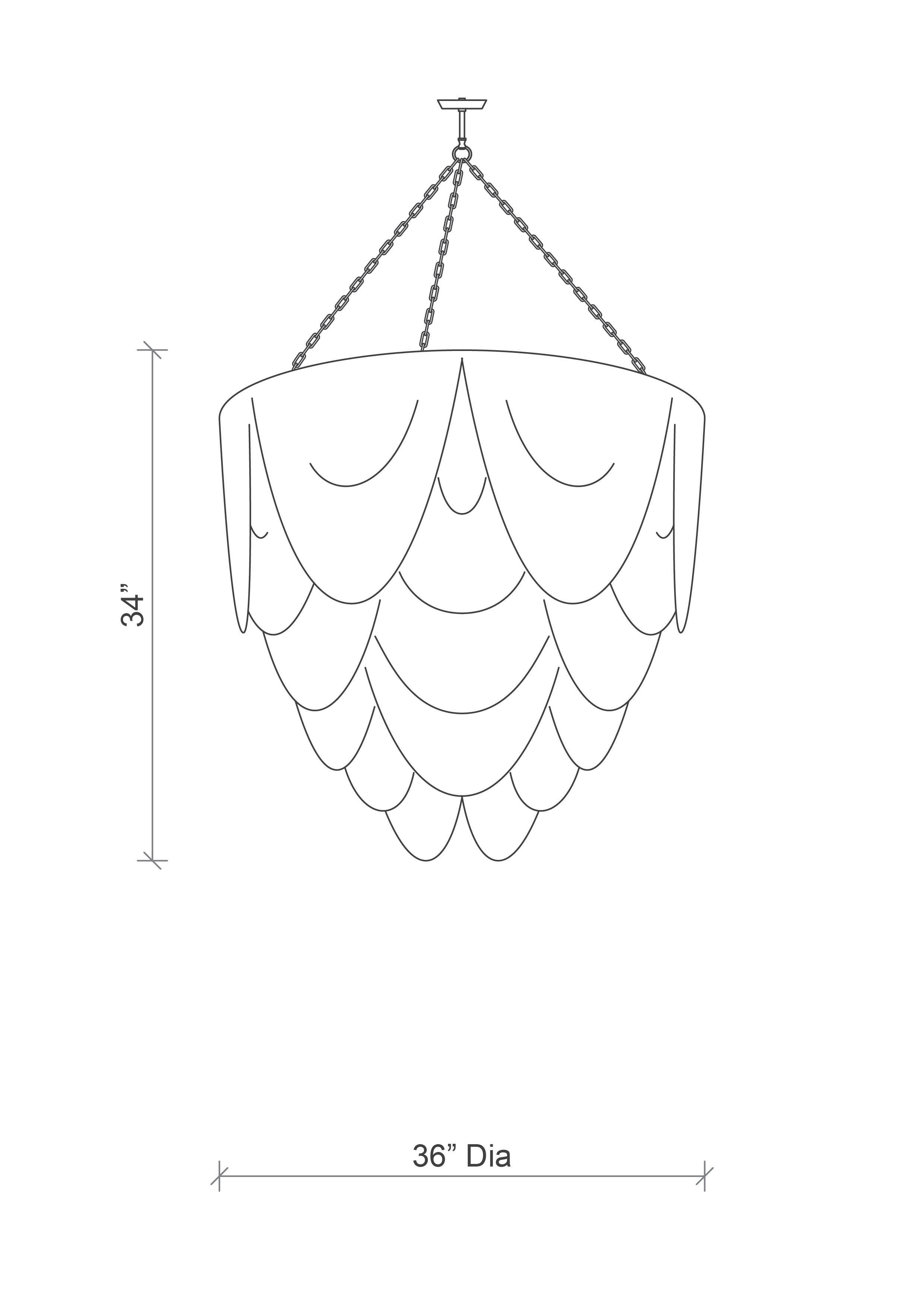 Lustre en cuir avec très grand dessus plat Whisper en cuir pierre crème en vente 2