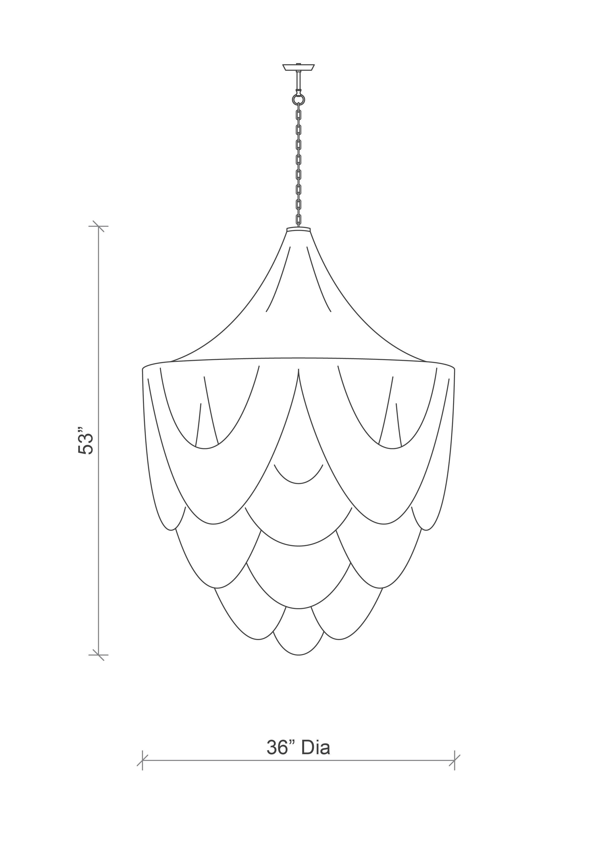 Lustre en cuir - Extra Large Whisper with Crown en cuir pierre crème en vente 1