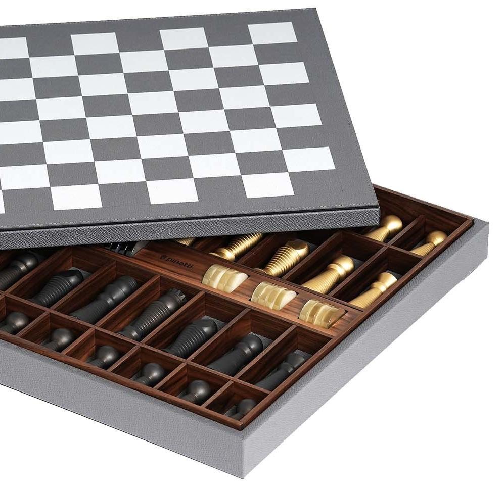 Italian Leather Chessboard For Sale