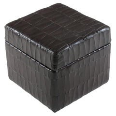 Leather Chest Pouf from De Sede, Switzerland, 1960s