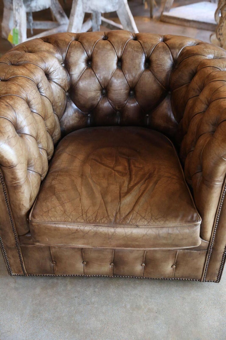 Leather Chesterfield Chair at 1stDibs
