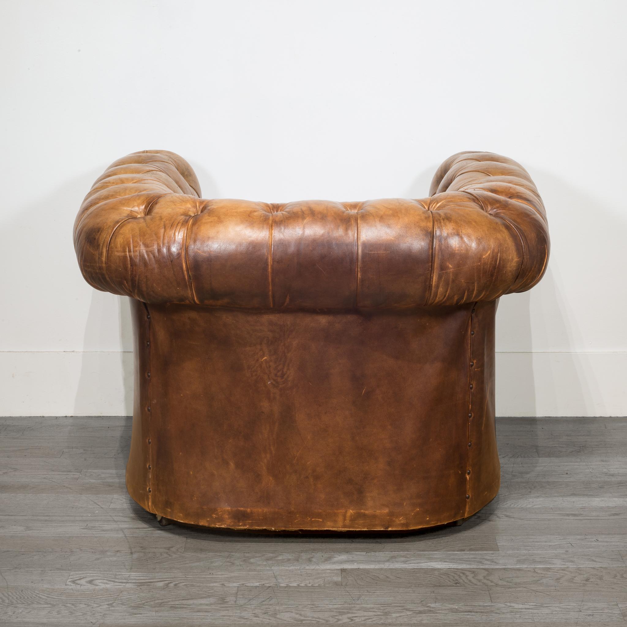 20th Century Leather Chesterfield Club Chair, circa 1950-1970