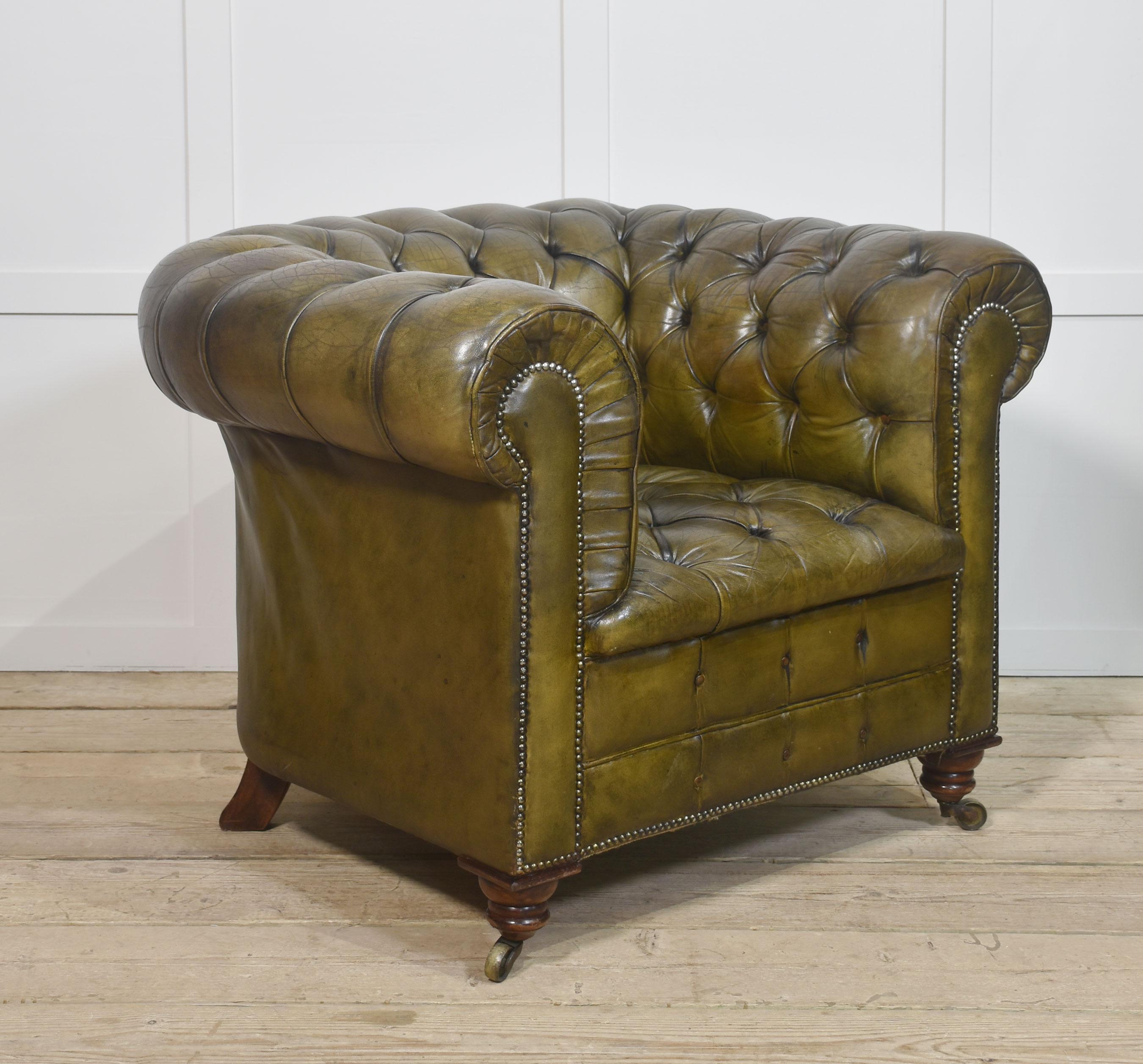 Sedia club Chesterfield in pelle in vendita 5
