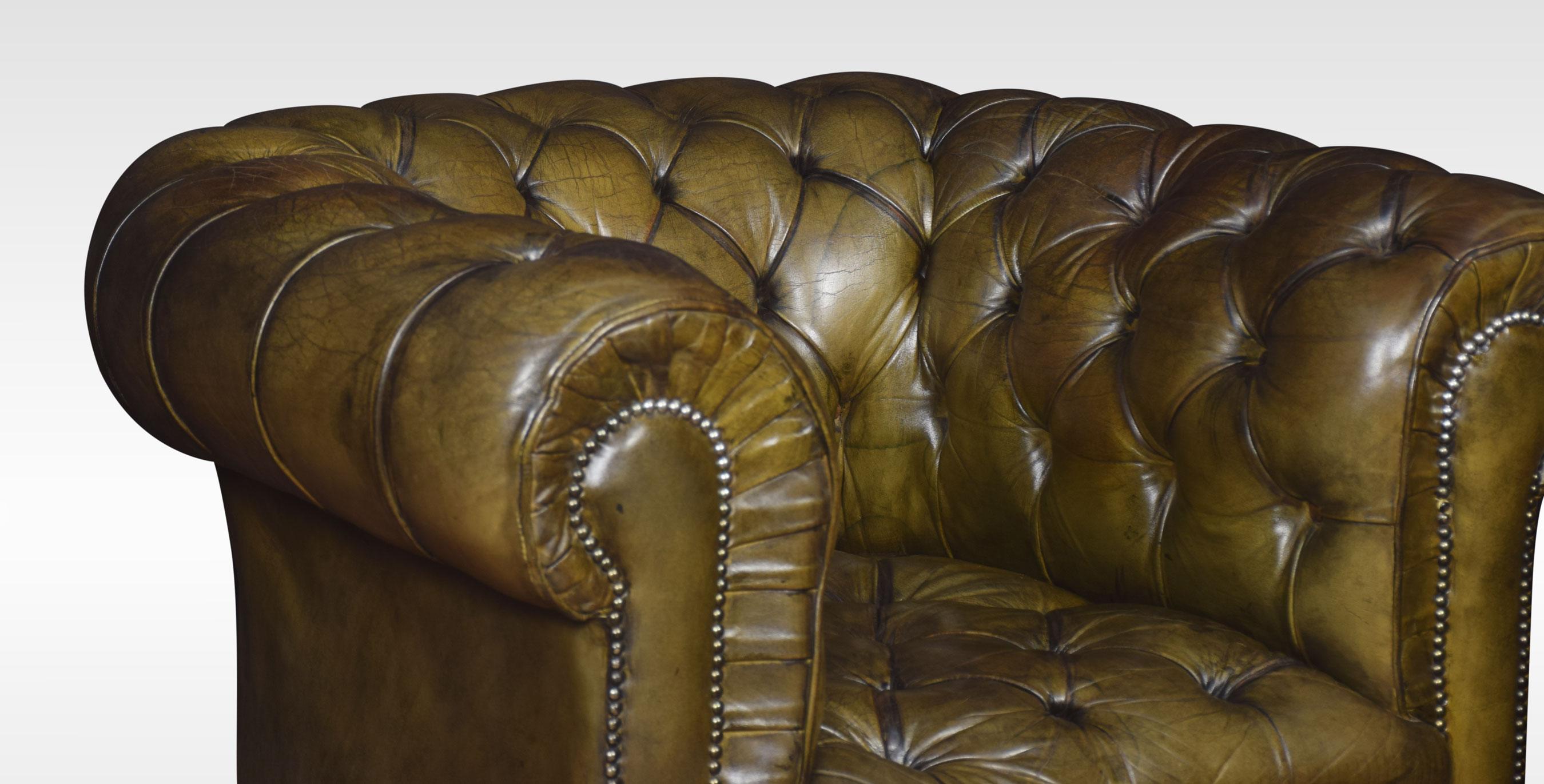 British Leather Chesterfield Club Chair For Sale