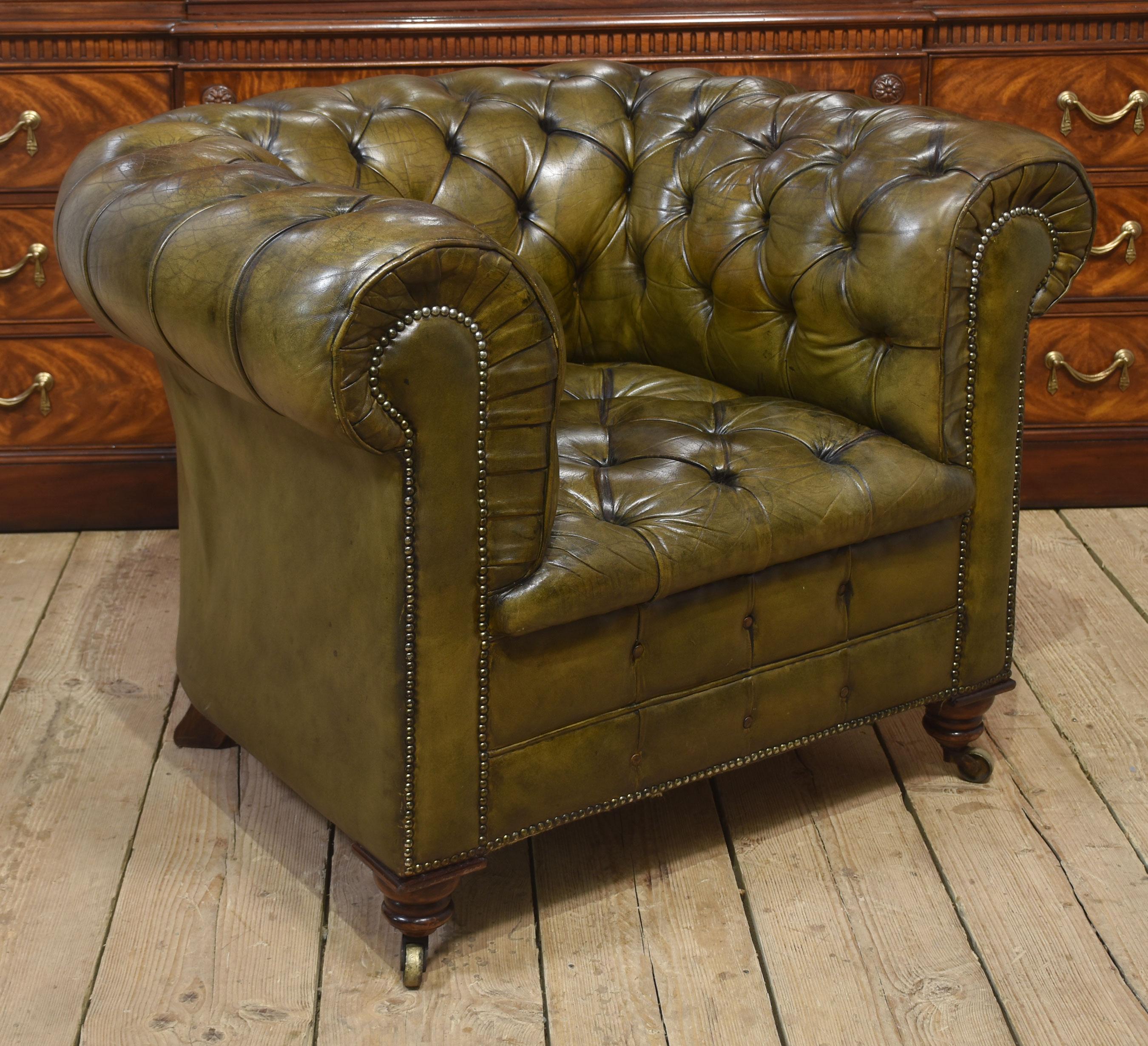 Pelle Sedia club Chesterfield in pelle in vendita