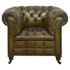 Sedia club Chesterfield in pelle