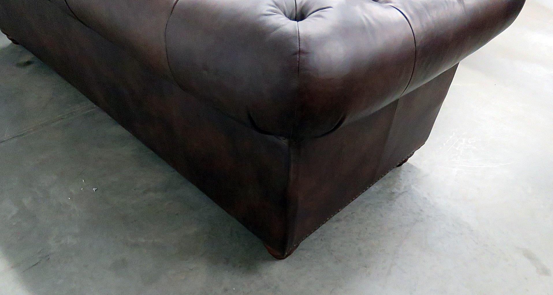 American Leather Chesterfield Sofa Attributed to Restoration Hardware