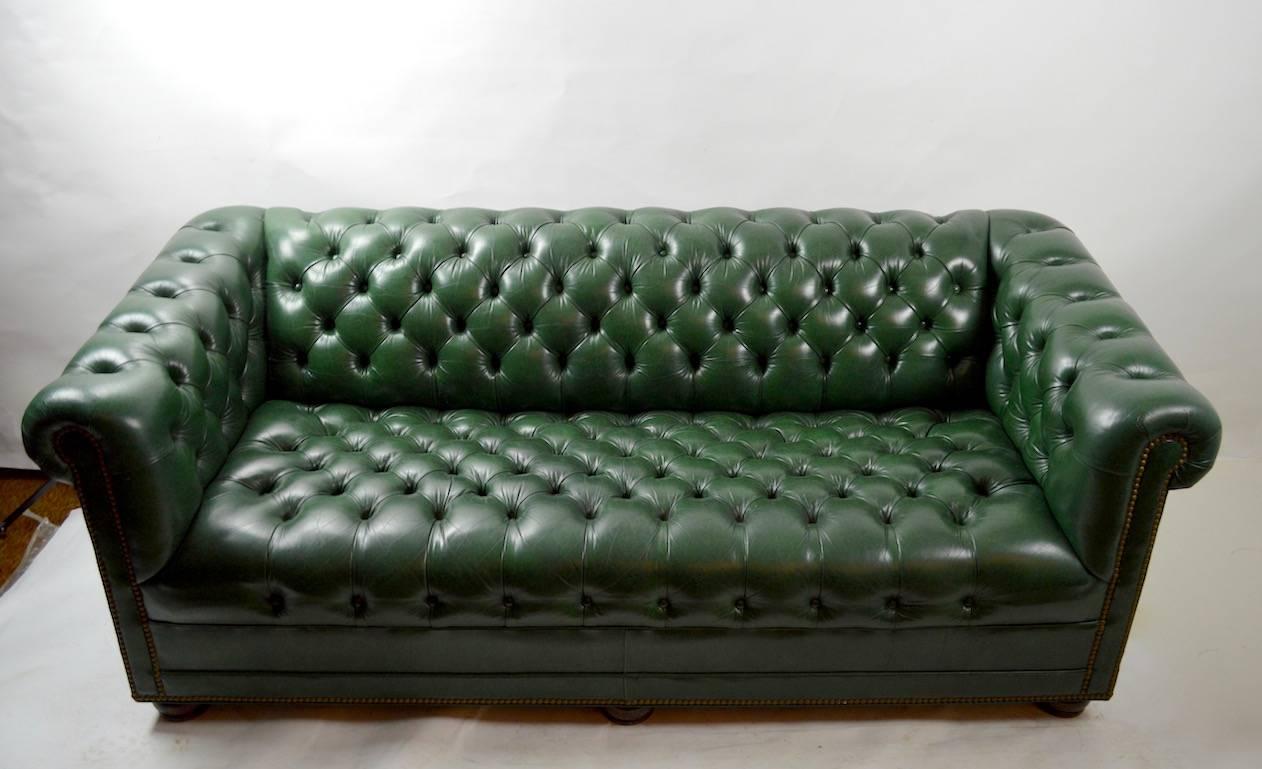 American Classical Leather Chesterfield Sofa by Hancock and Moore