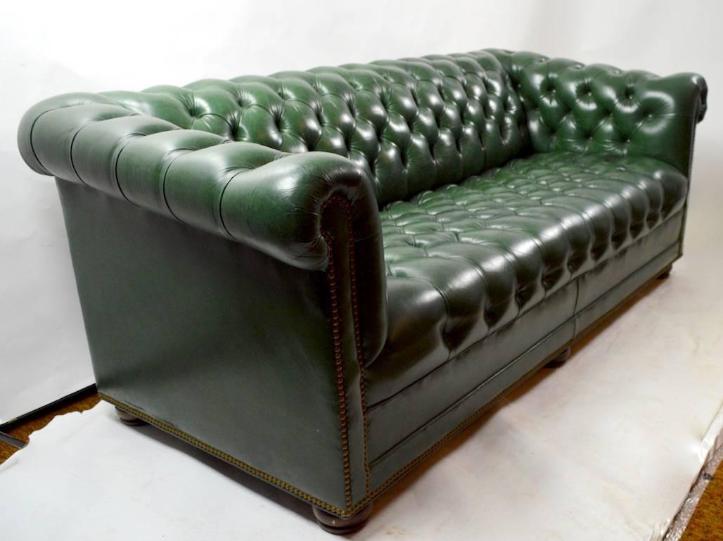 American Leather Chesterfield Sofa by Hancock and Moore