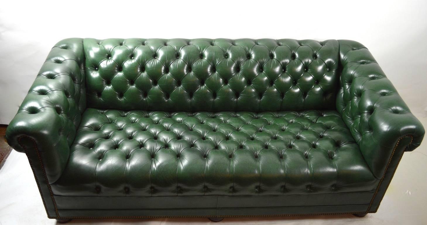 20th Century Leather Chesterfield Sofa by Hancock and Moore