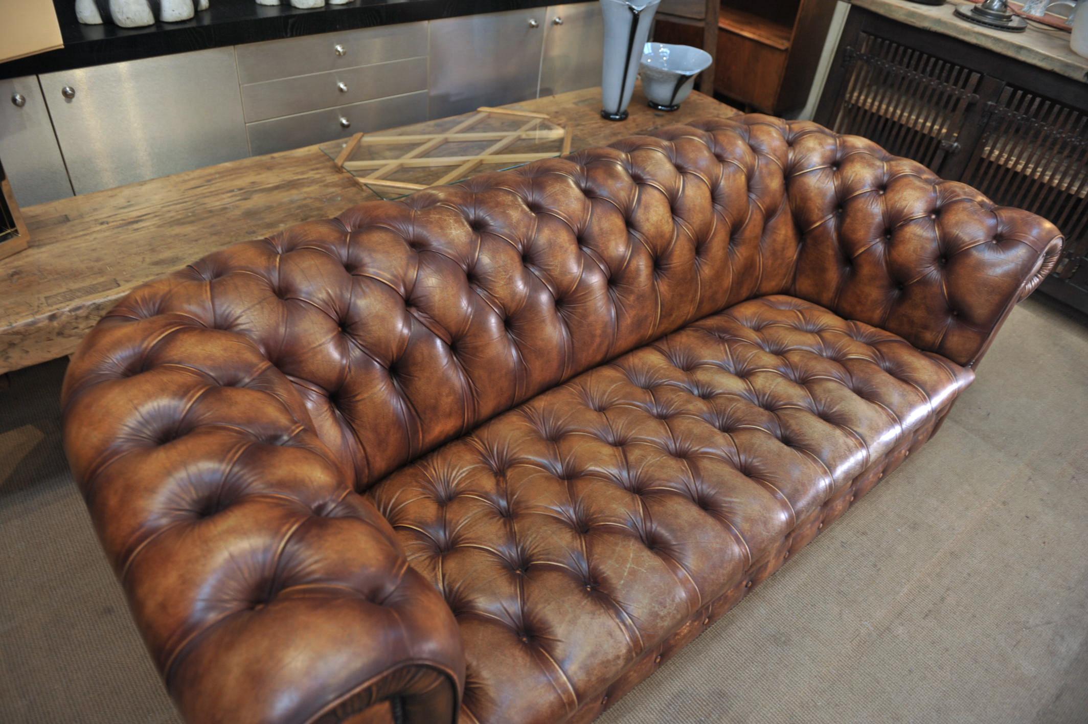 Leather Chesterfield Sofa circa 1970 from 