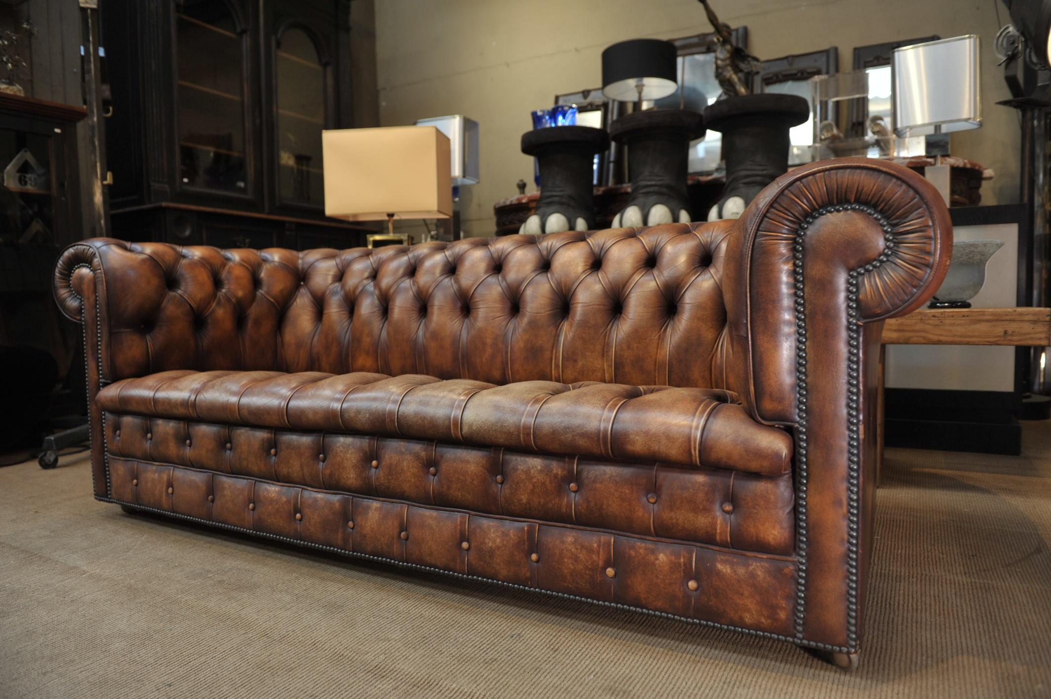 Late 20th Century Leather Chesterfield Sofa circa 1970 from 