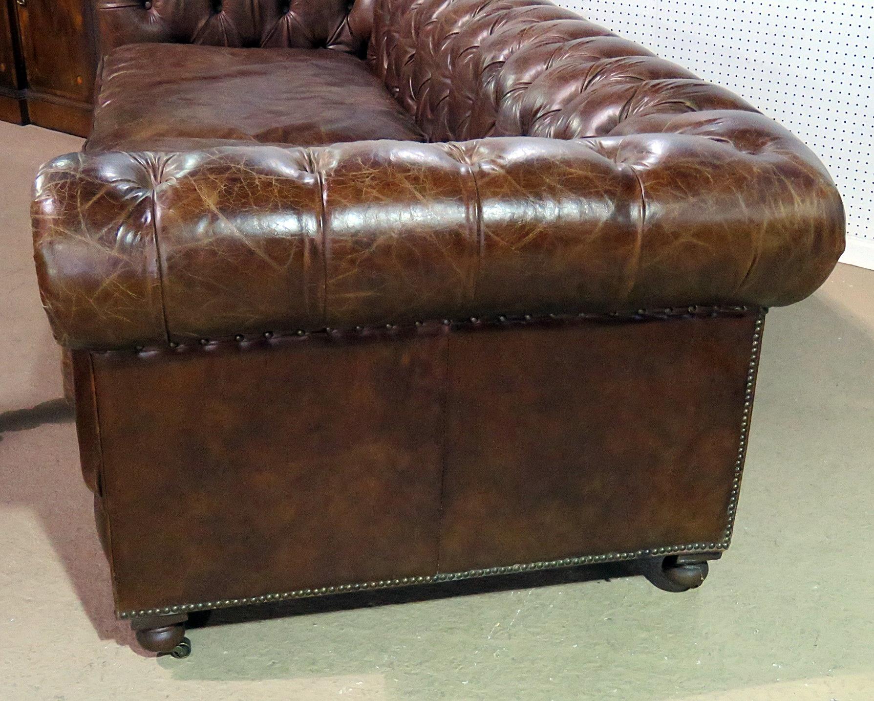 20th Century Leather Chesterfield Sofa