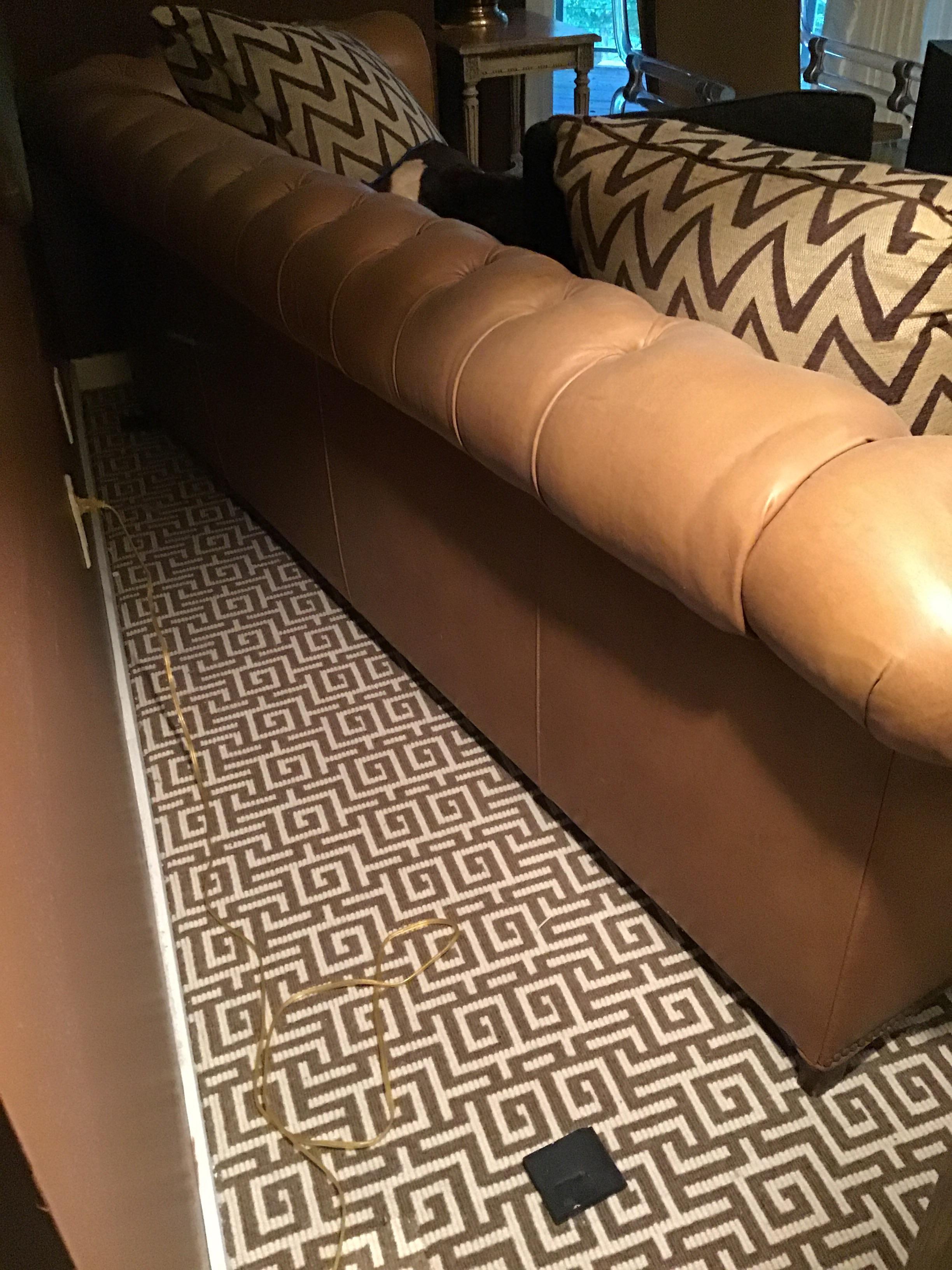 Leather Chesterfield Sofa with Brass Nailheads 4