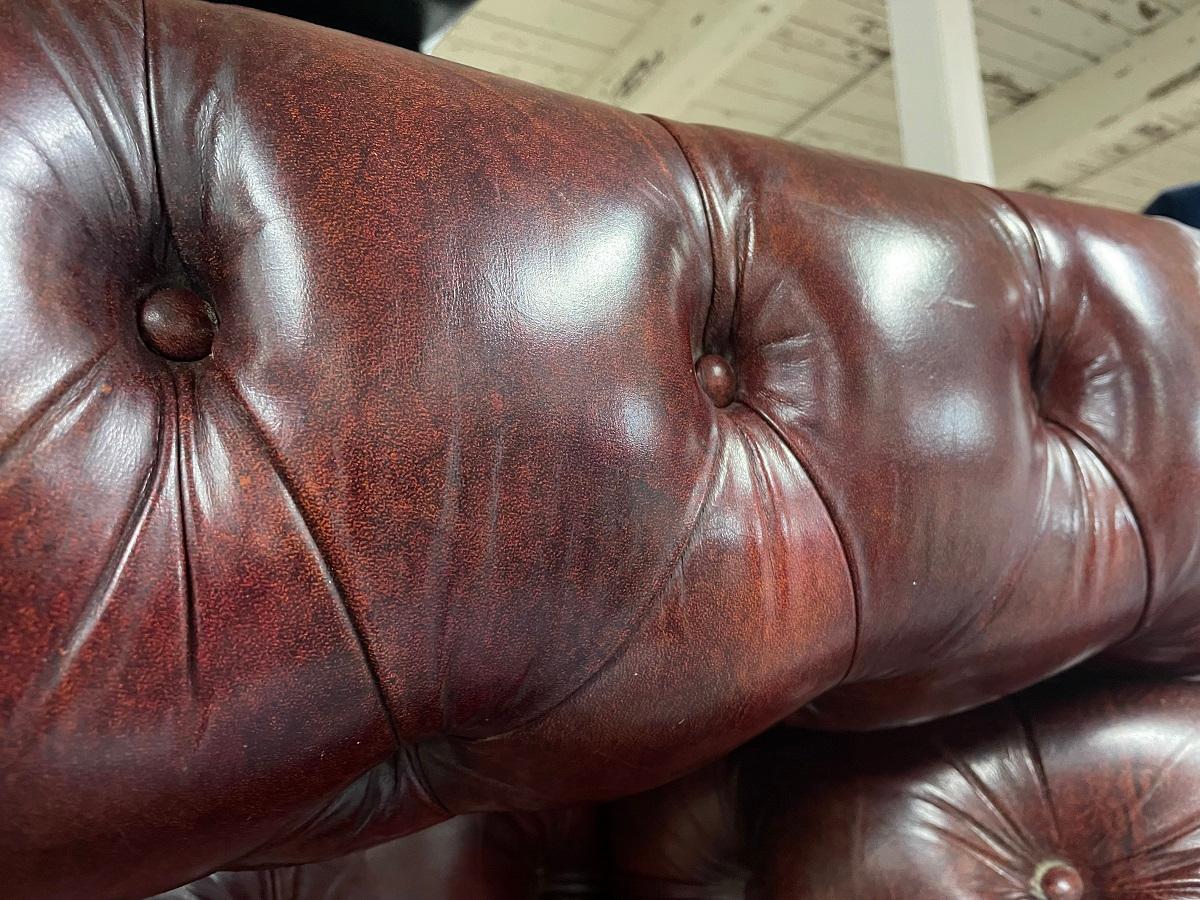 Leather Chesterfield Style Loveseat 3