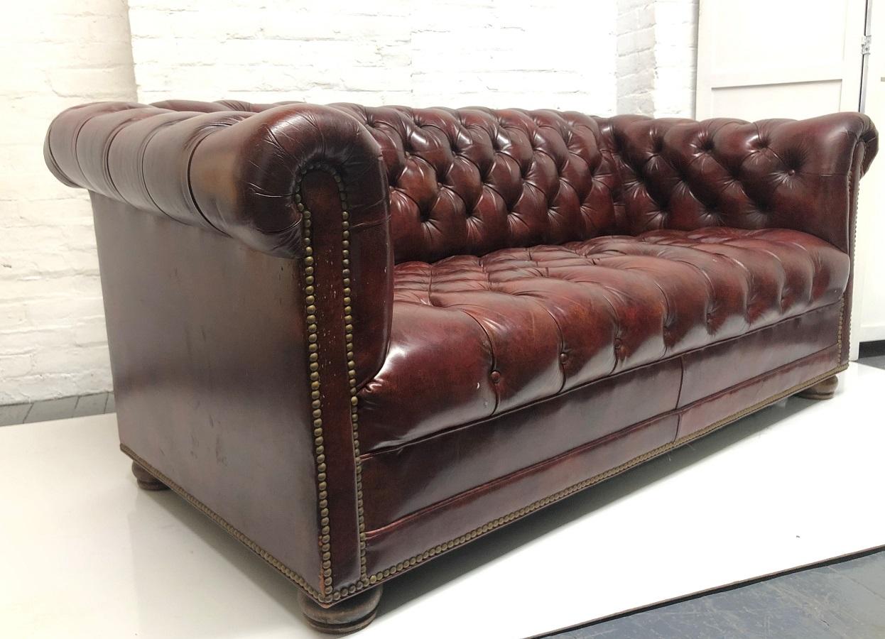 leather chesterfield loveseat
