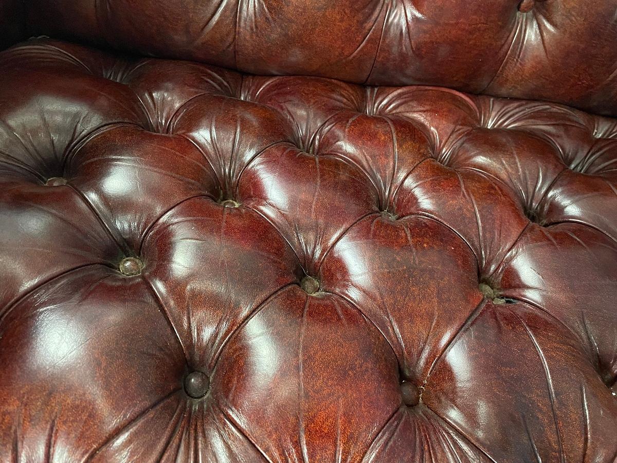 Leather Chesterfield Style Loveseat 1