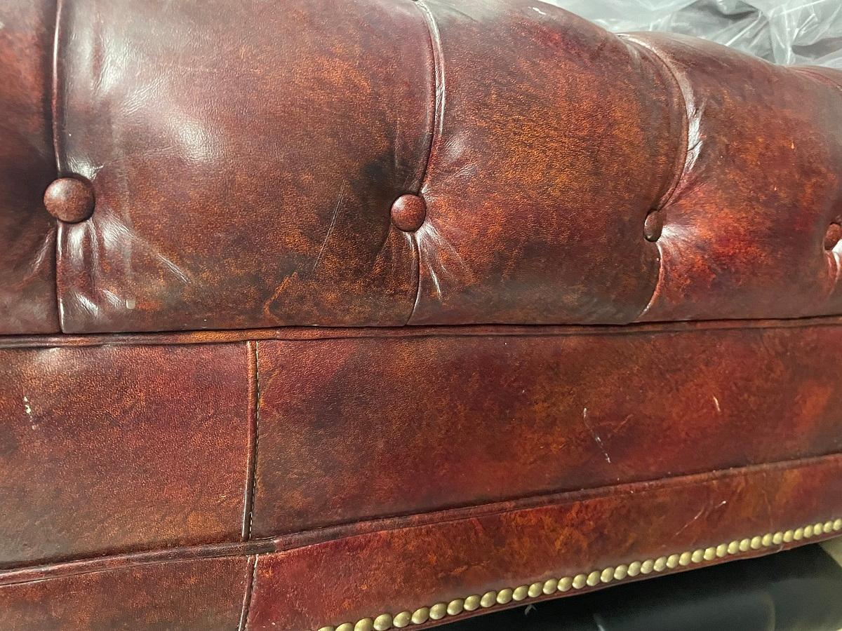 Leather Chesterfield Style Loveseat 2