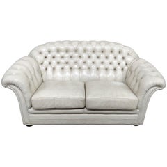 Vintage Leather Chesterfield Style Loveseat