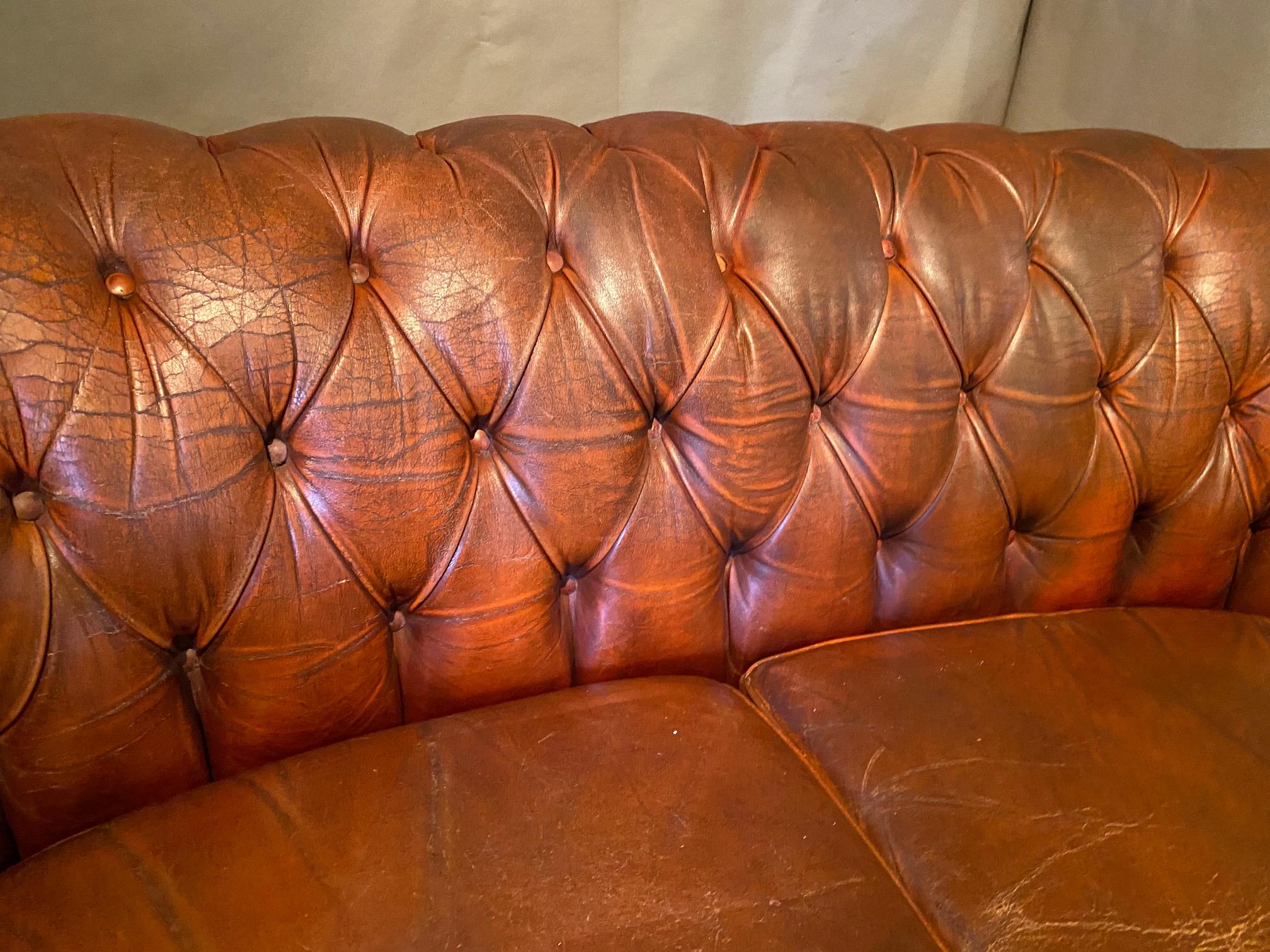 Leather Chesterfield Style Sofa For Sale 1