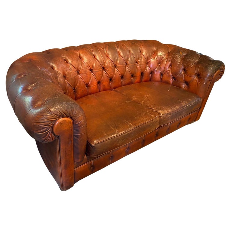 Leather Chesterfield Style Sofa For Sale at 1stDibs
