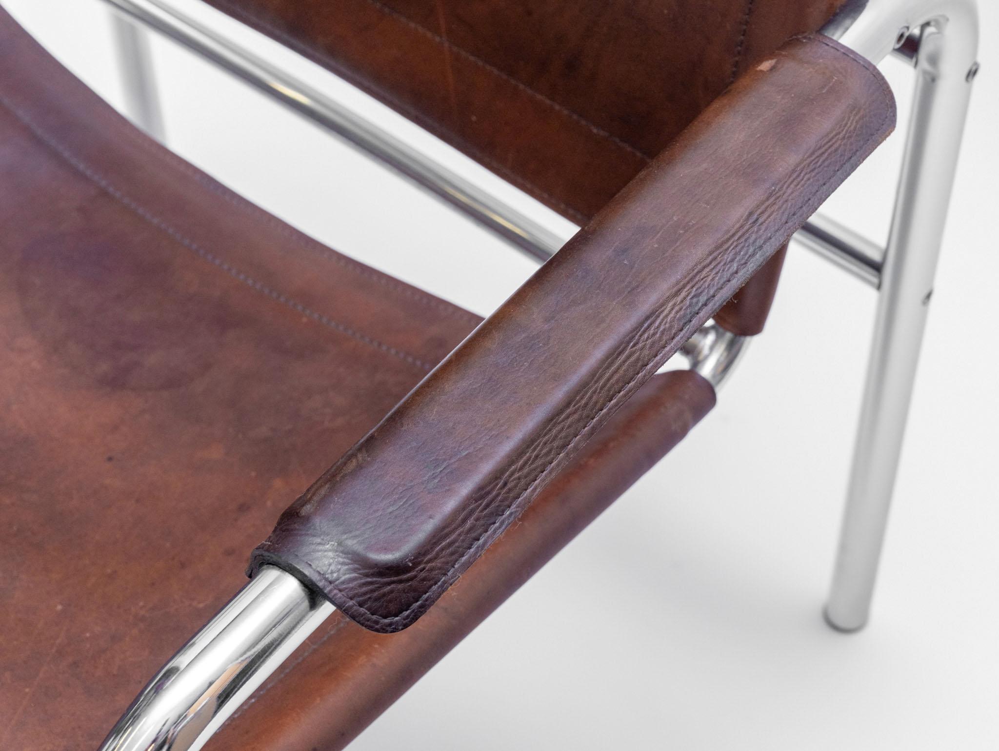 Sillón Easy de cuero y cromo Attr Tord Björklund Para Ikea Años 80 en venta 3