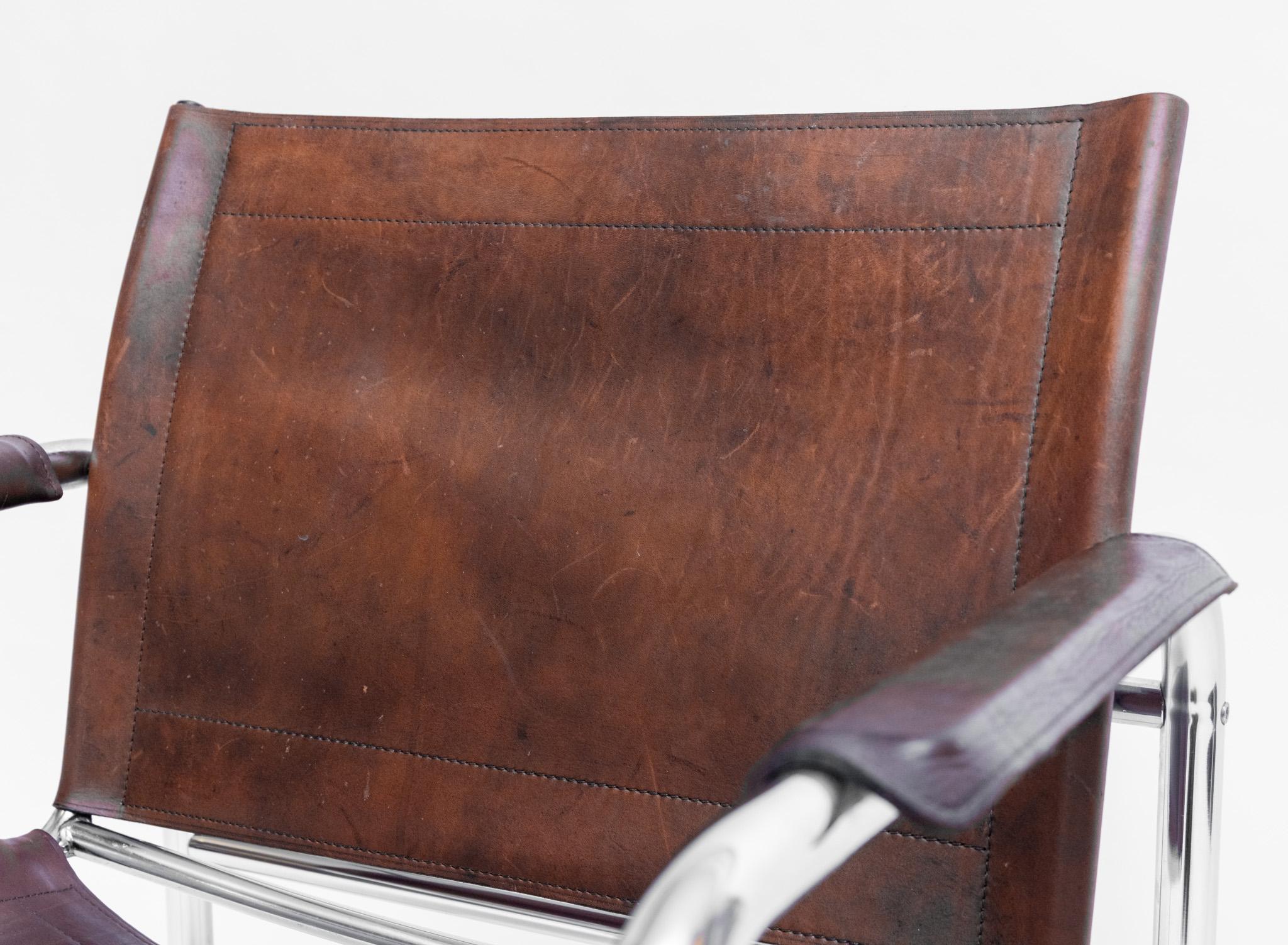 Sillón Easy de cuero y cromo Attr Tord Björklund Para Ikea Años 80 en venta 4