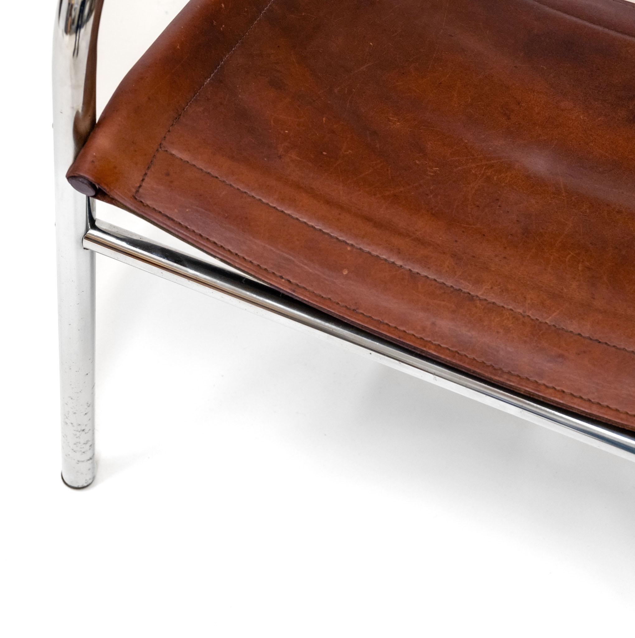 Sillón Easy de cuero y cromo Attr Tord Björklund Para Ikea Años 80 en venta 7