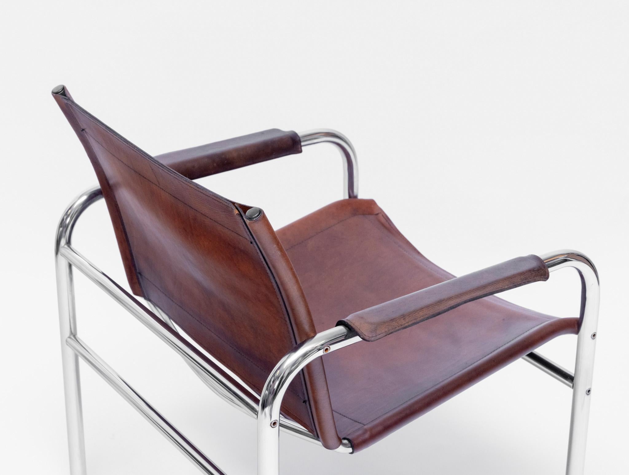 Sillón Easy de cuero y cromo Attr Tord Björklund Para Ikea Años 80 en Bueno estado para la venta en Norwich, GB