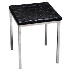 Leather 
Chrome Model 8500 Stool by Voitto Haapalainen, Asko, Finland, 1960s