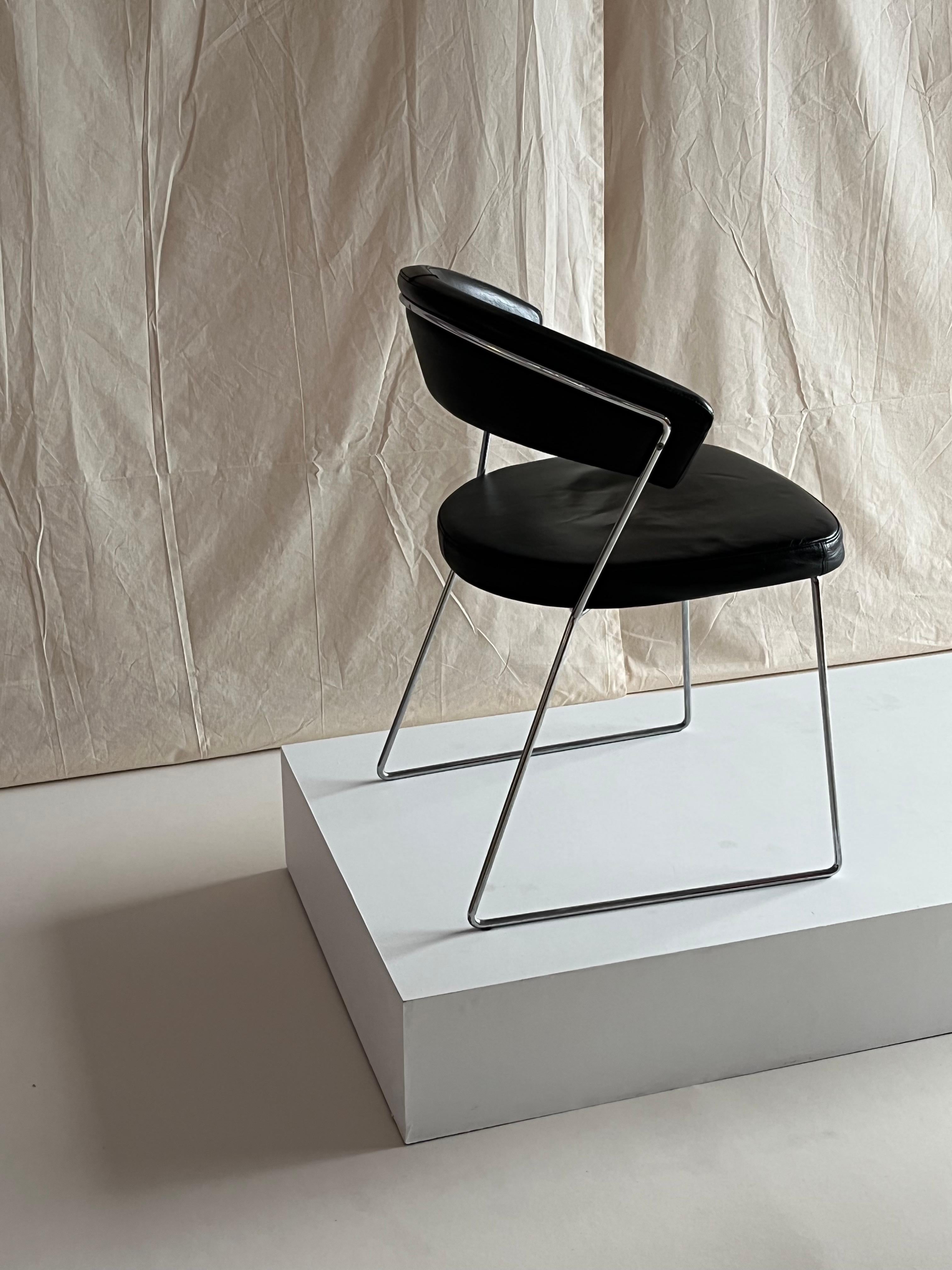 Leder-Chrom-Stühle aus New York von Lupo Design für Calligaris (Italienisch)