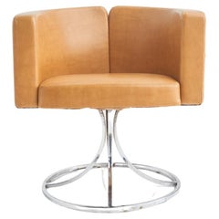 Leather & Chrome Swivel Chair by Daystrom, 1970s