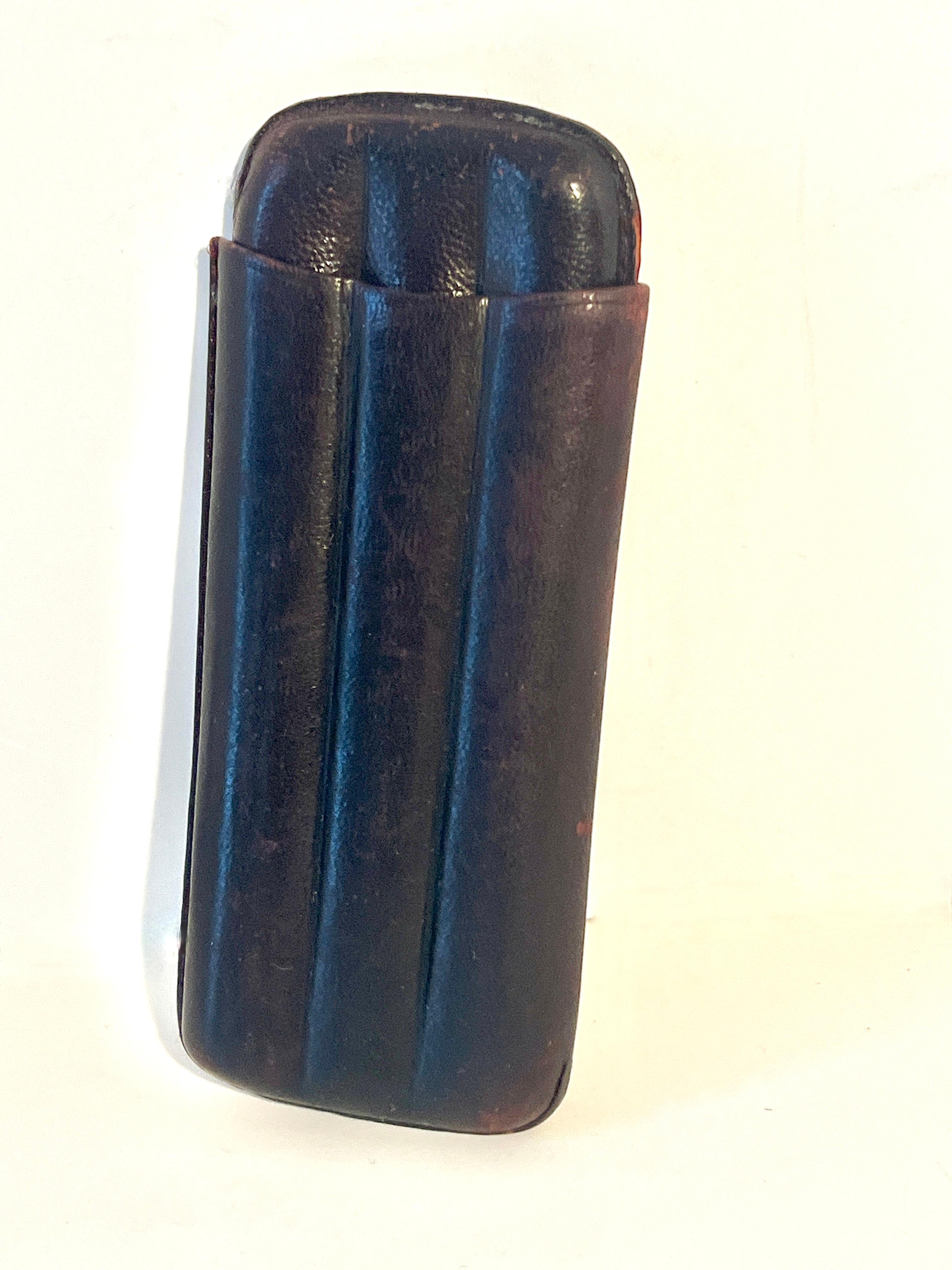 Mid-Century Modern Leather Cigar Case For Sale